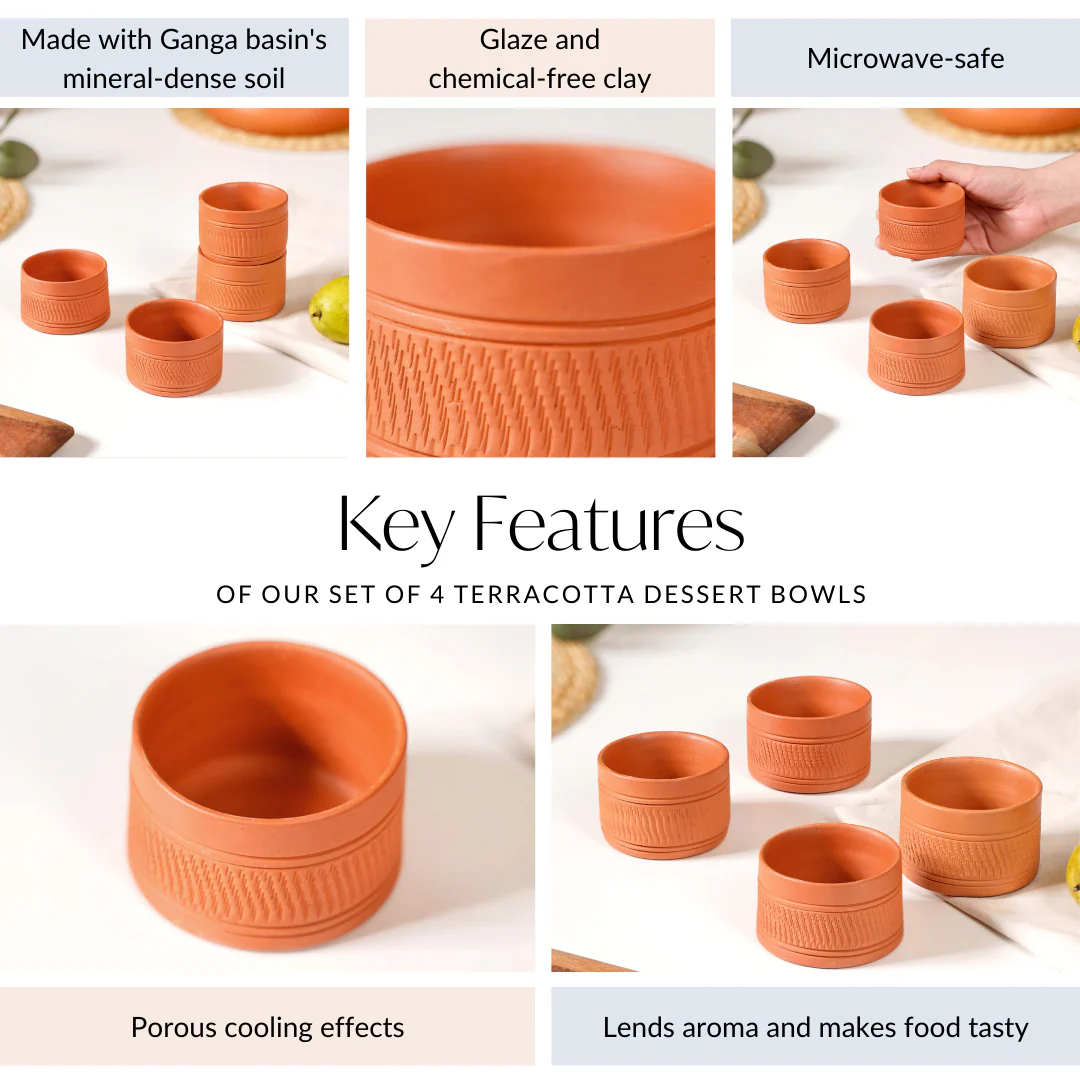 Set Of 4 Earthenware Dessert Bowls 150ml - Image 6