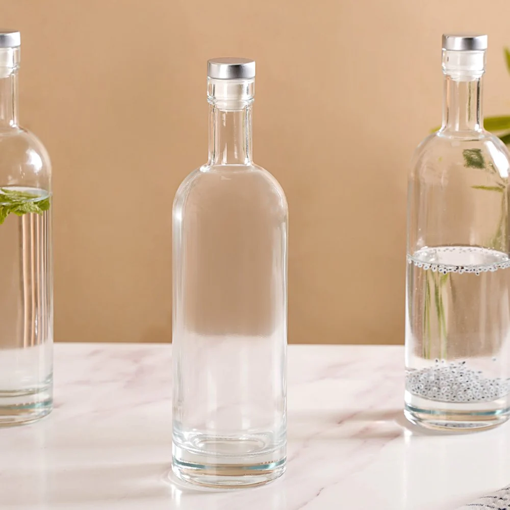 Set Of 4 Glass Water Bottle With Stopper 500ml - Image 3