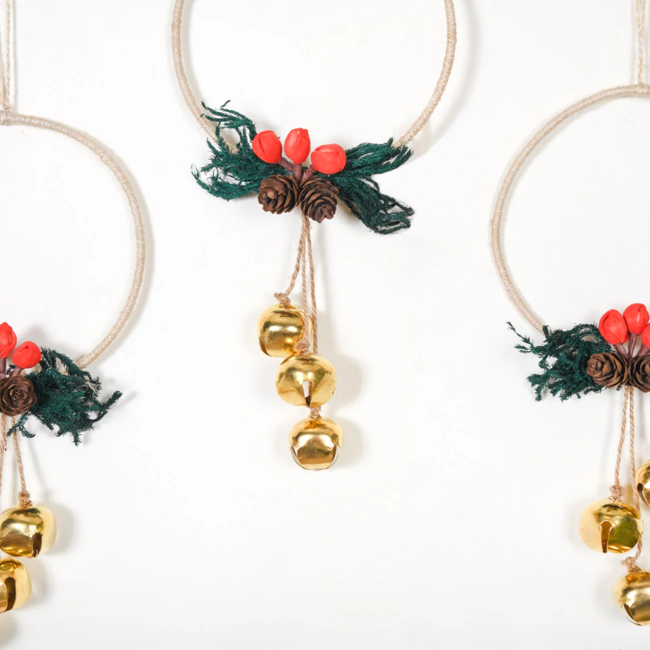 Set Of 4 Handcrafted Christmas Wreath Ornaments - Image 9