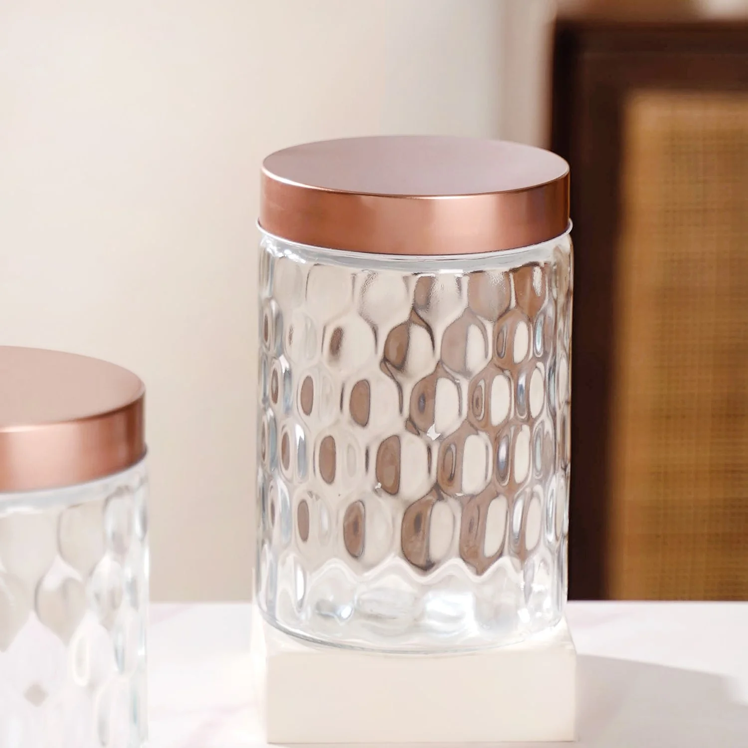Set Of 4 Honeycomb Design Airtight Jar 1500ml - Image 8