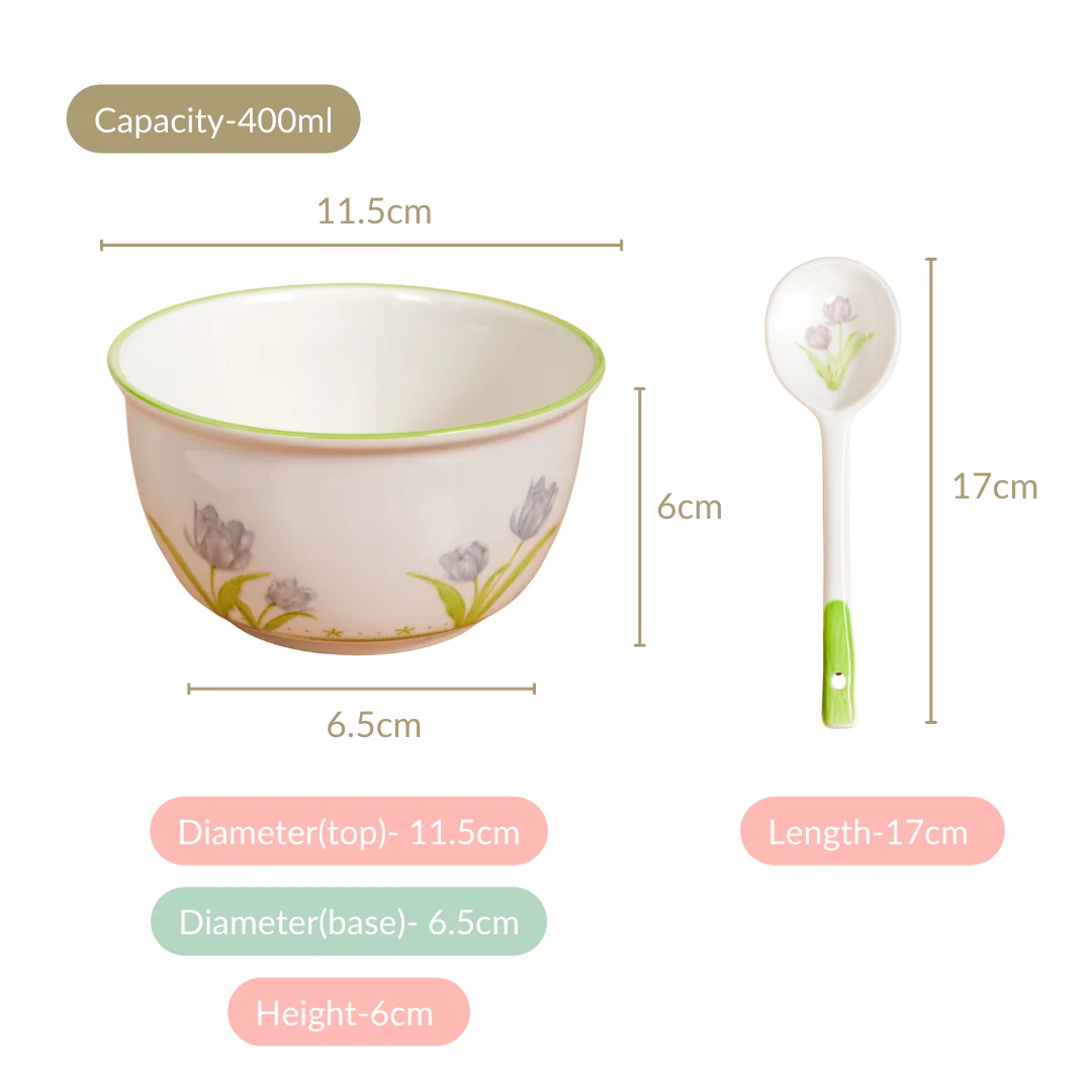 Set Of 4 Tuscany Soup Bowls With Spoons 400ml - Image 4