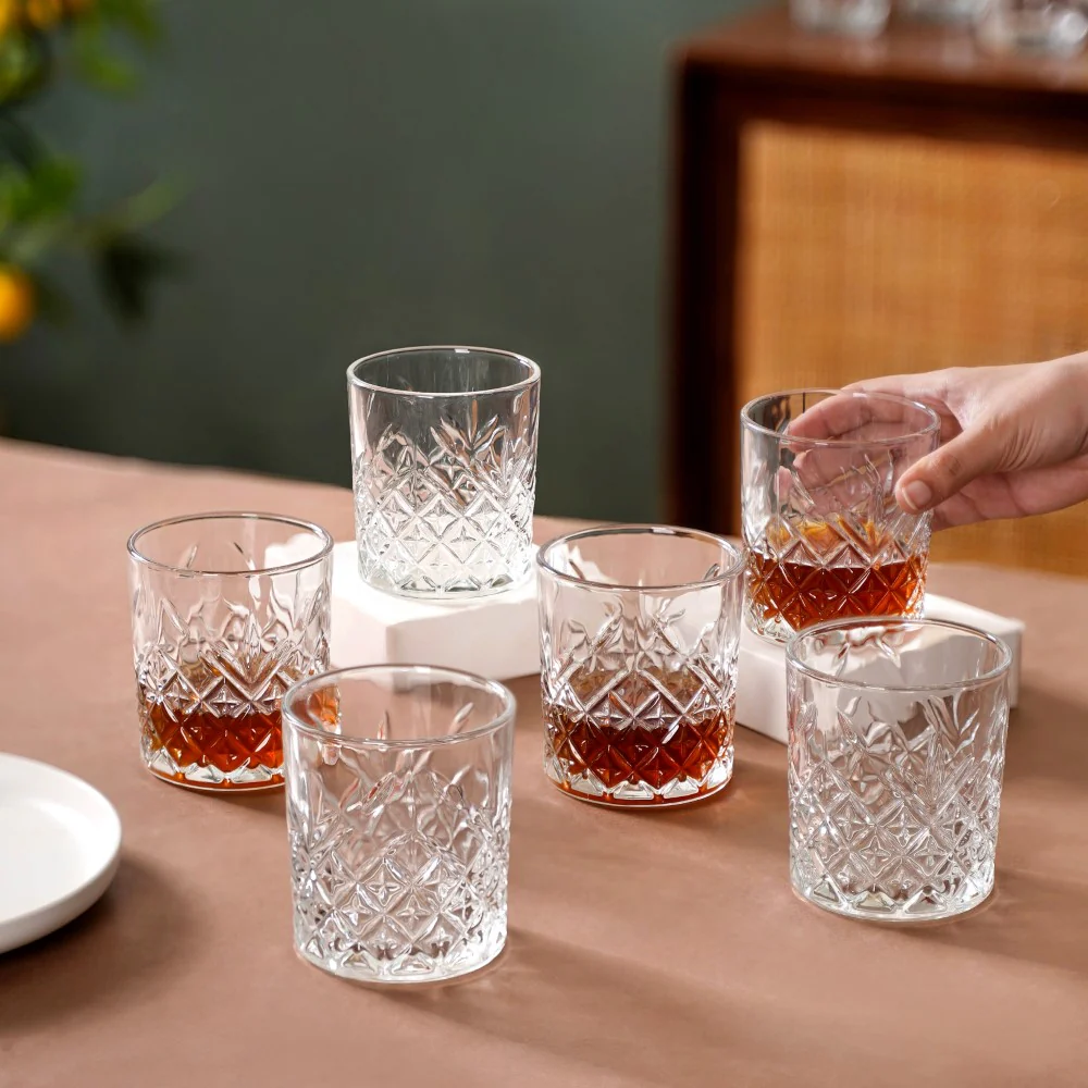 Set Of 6 Cut Glass Whiskey Glass 300ml - Image 2