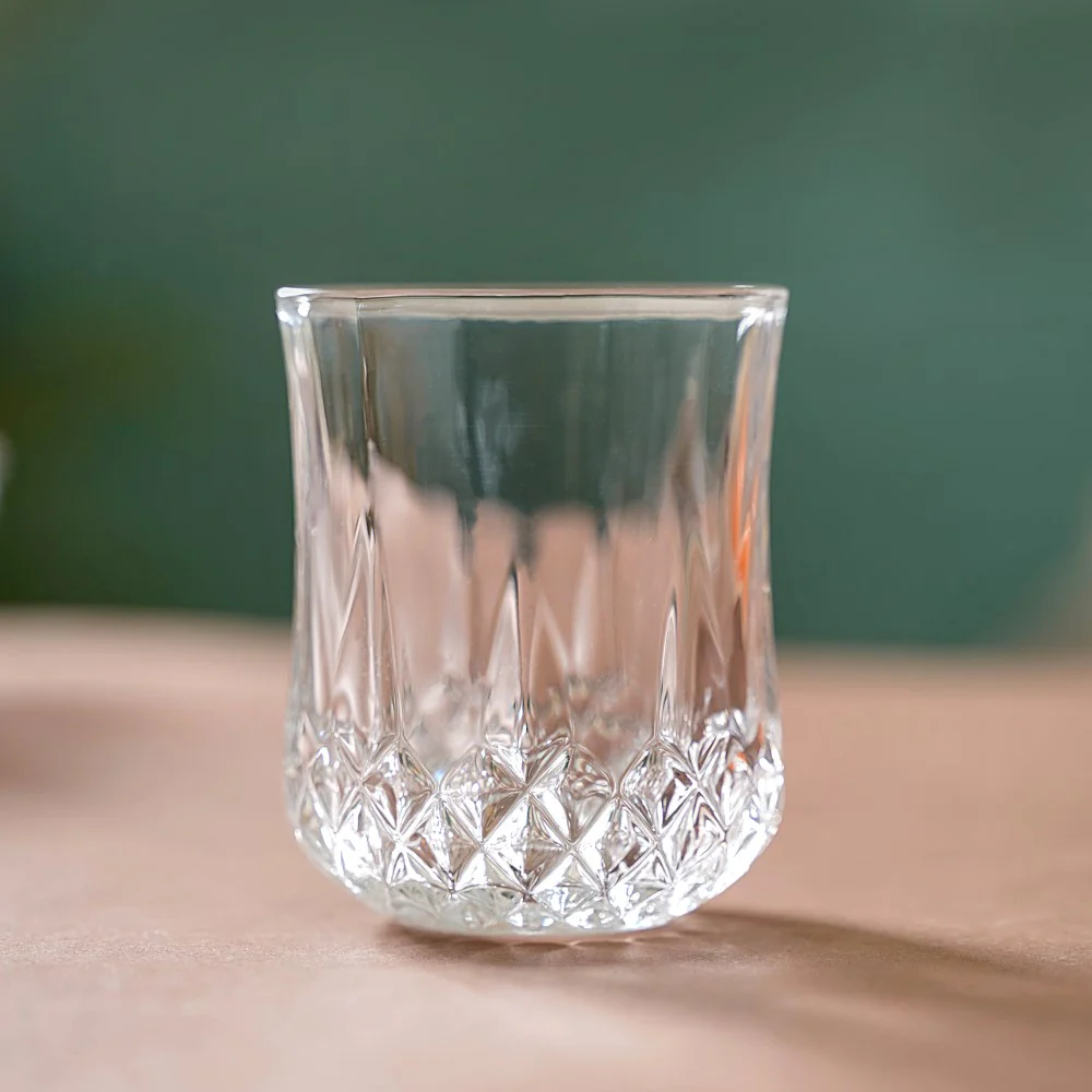 Set Of 6 Diamond Cut Glass Tumbler 200ml - Image 3