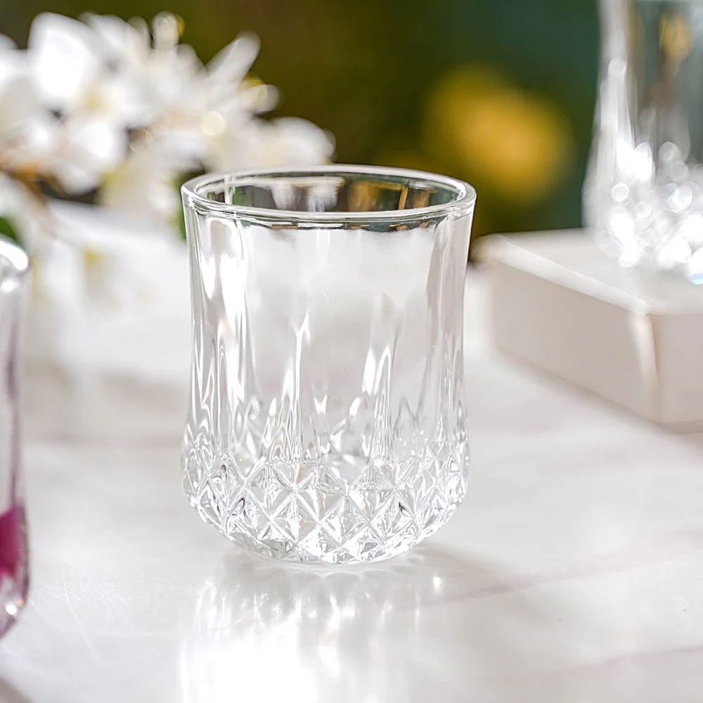 Set Of 6 Diamond Cut Glass Tumbler 200ml - Image 9
