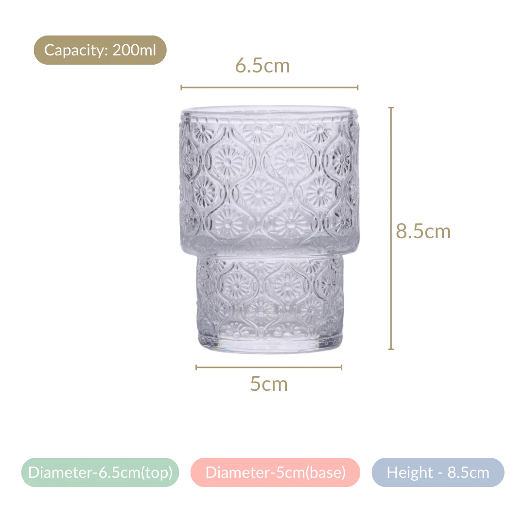 Set of 6 Floral Drinking Glass Tumblers - Image 14
