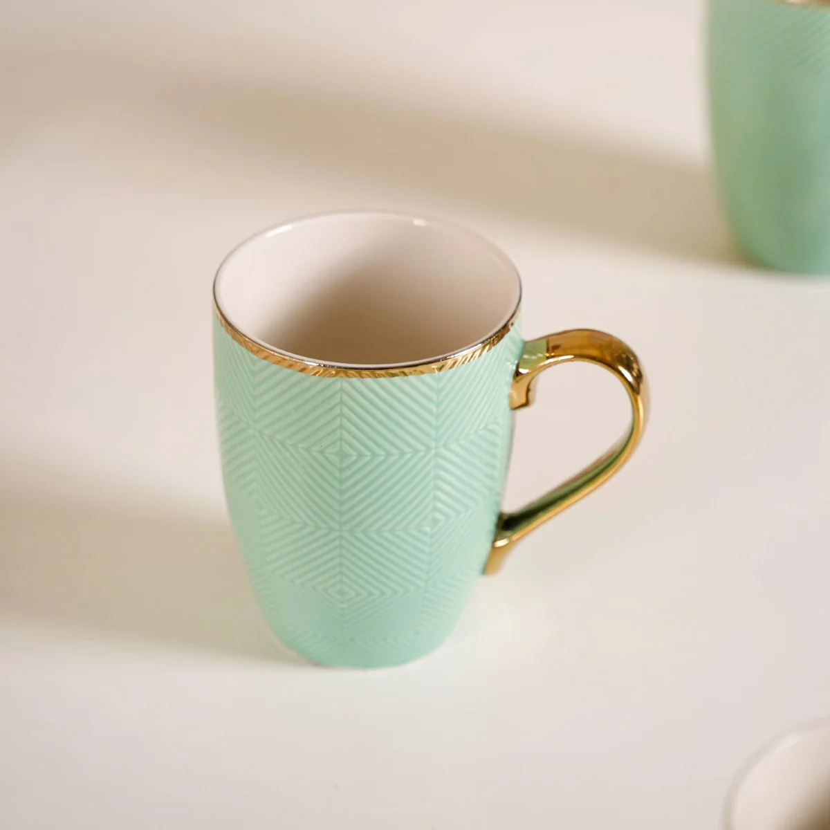Set of 6 Green Ceramic Cup For Coffee 330ml - Image 7