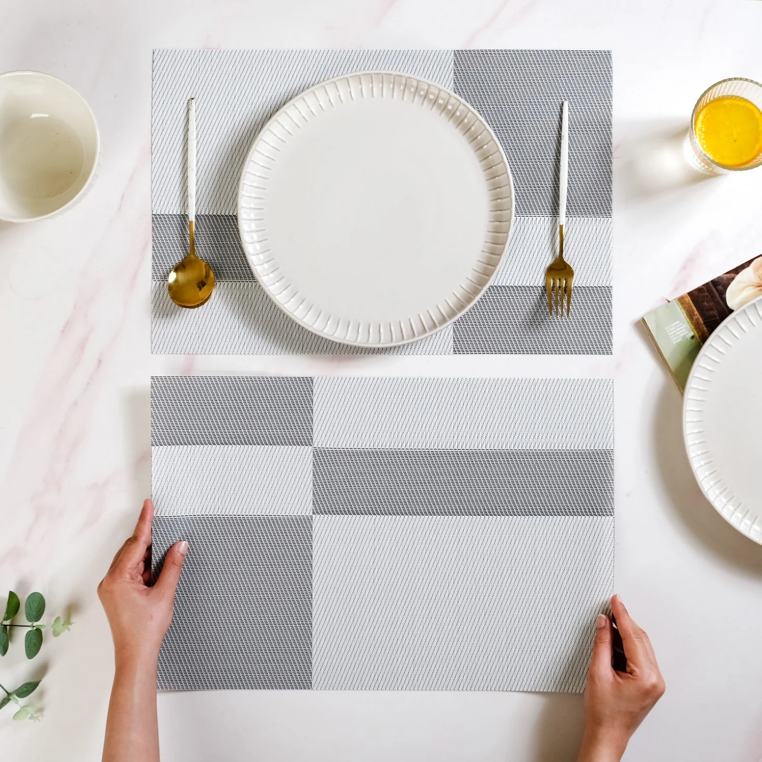 Set Of 6 Light Grey Table Mat - Image 3