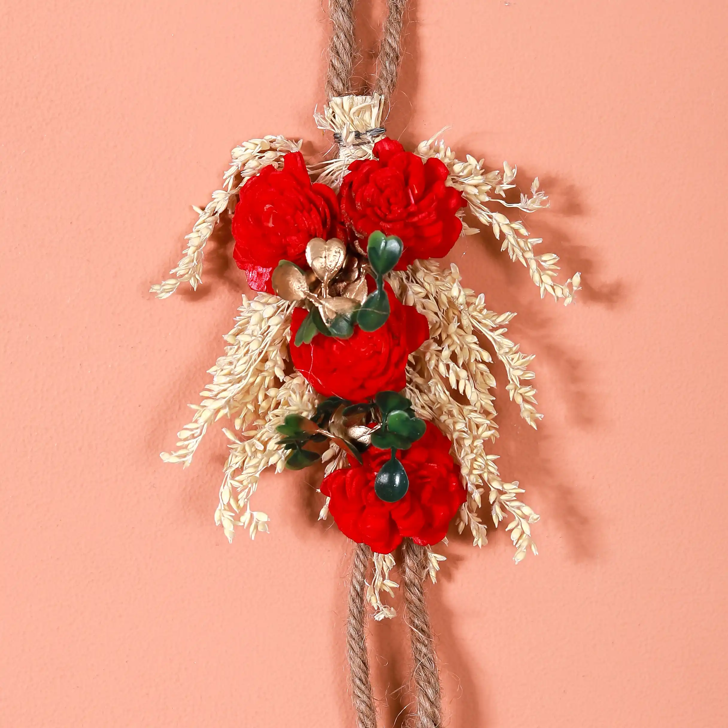 Set Of 6 Mini Floral Wall Hangings With Tassels - Image 3