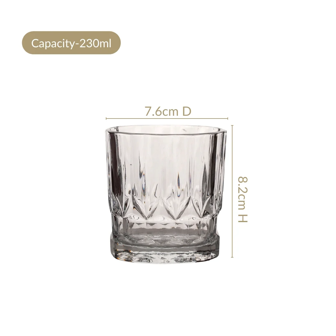 Set Of 6 Vintage Old Fashioned Whiskey Glasses 230ml - Image 5