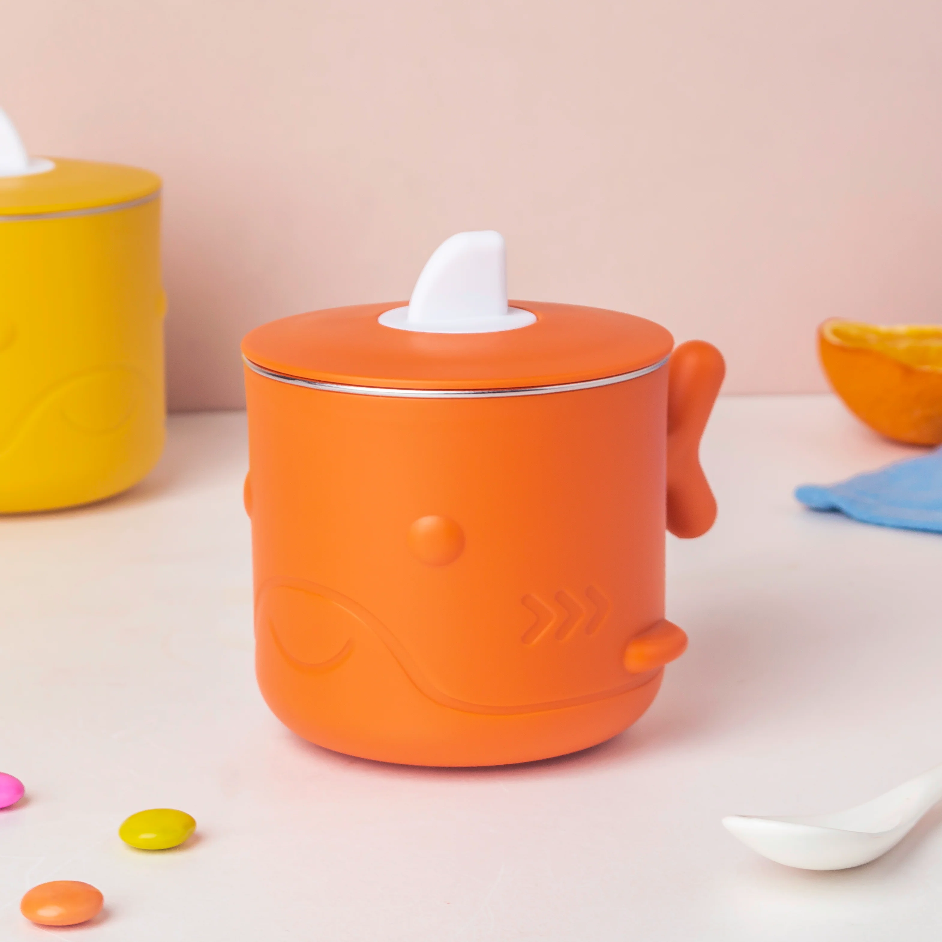 Keep Warm Stainless Steel Feeding Cup Orange 200 ml - Image 6