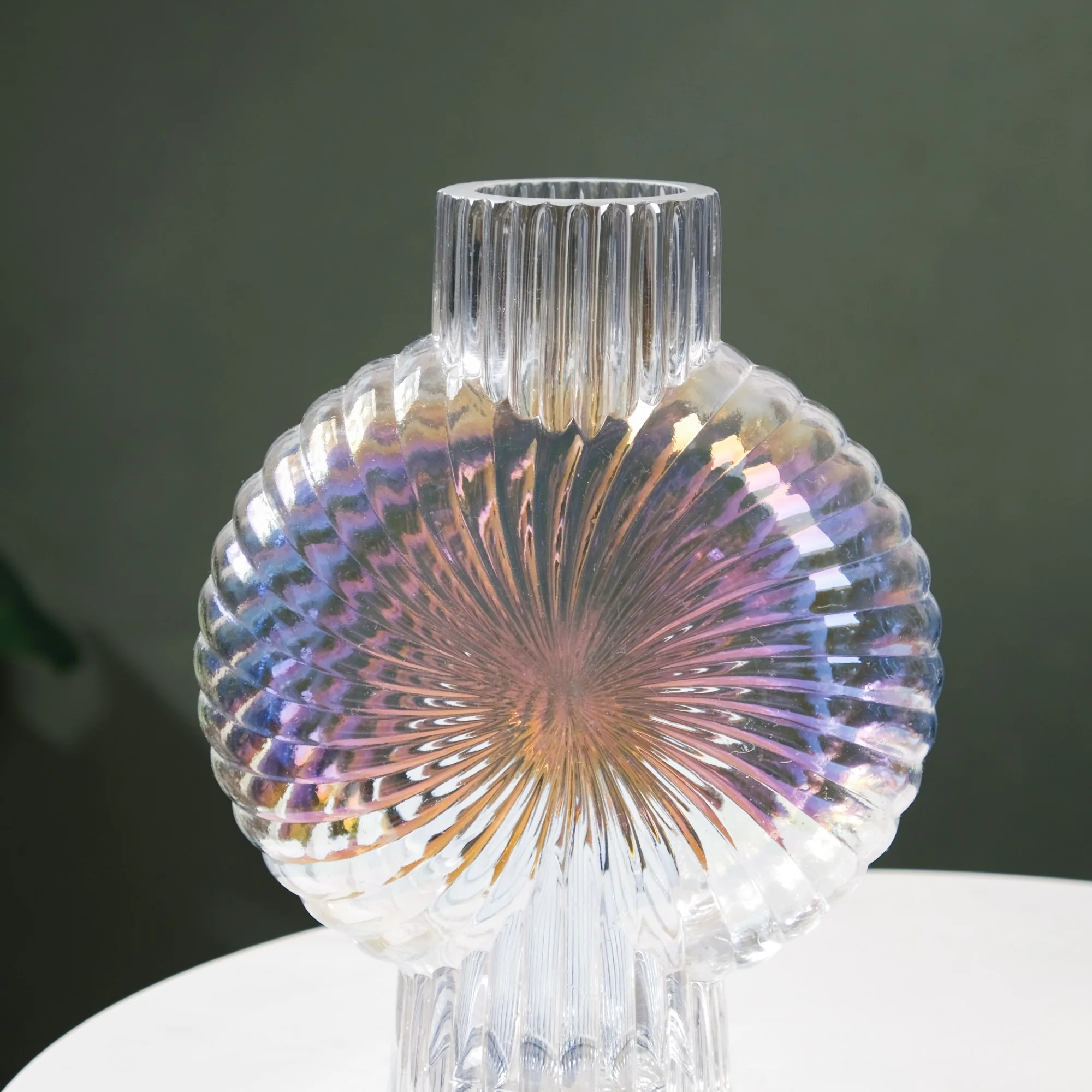 Shimmer Shell Design Glass Vase Small - Image 5