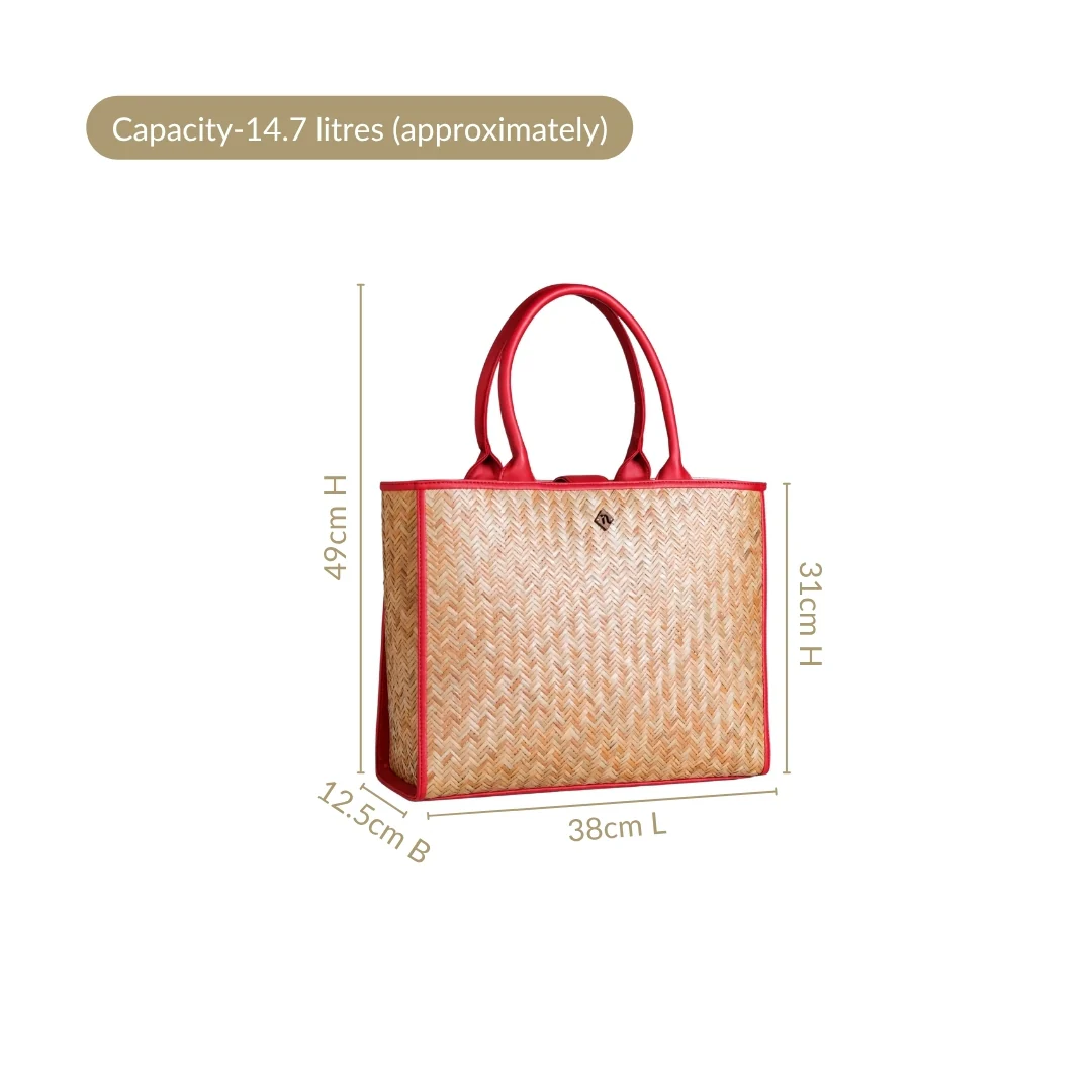 BreezeBag Ruby Red Weave Carryall Tote - Image 3