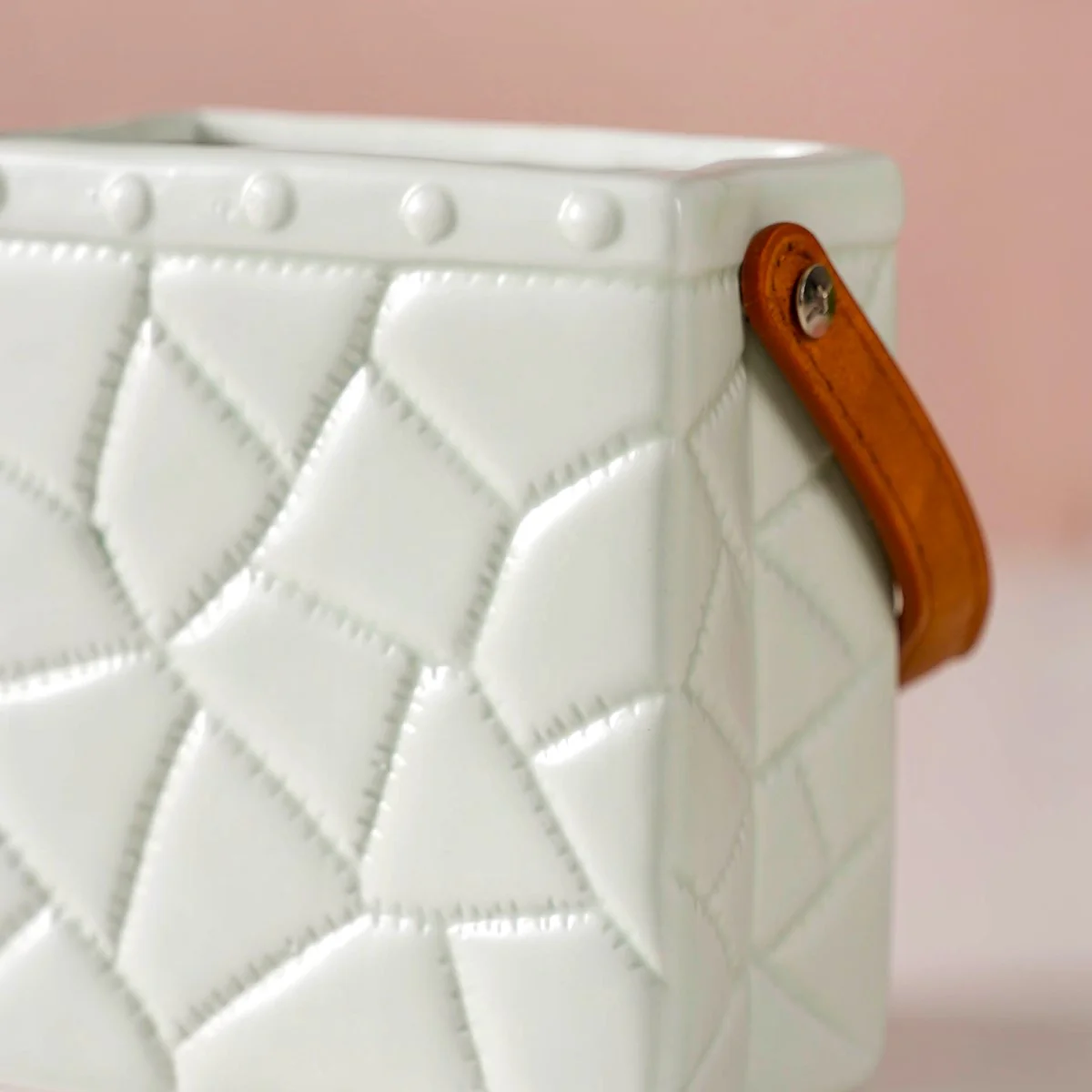 Shopping Bag Ceramic Mini Vase Mint Green - Image 10