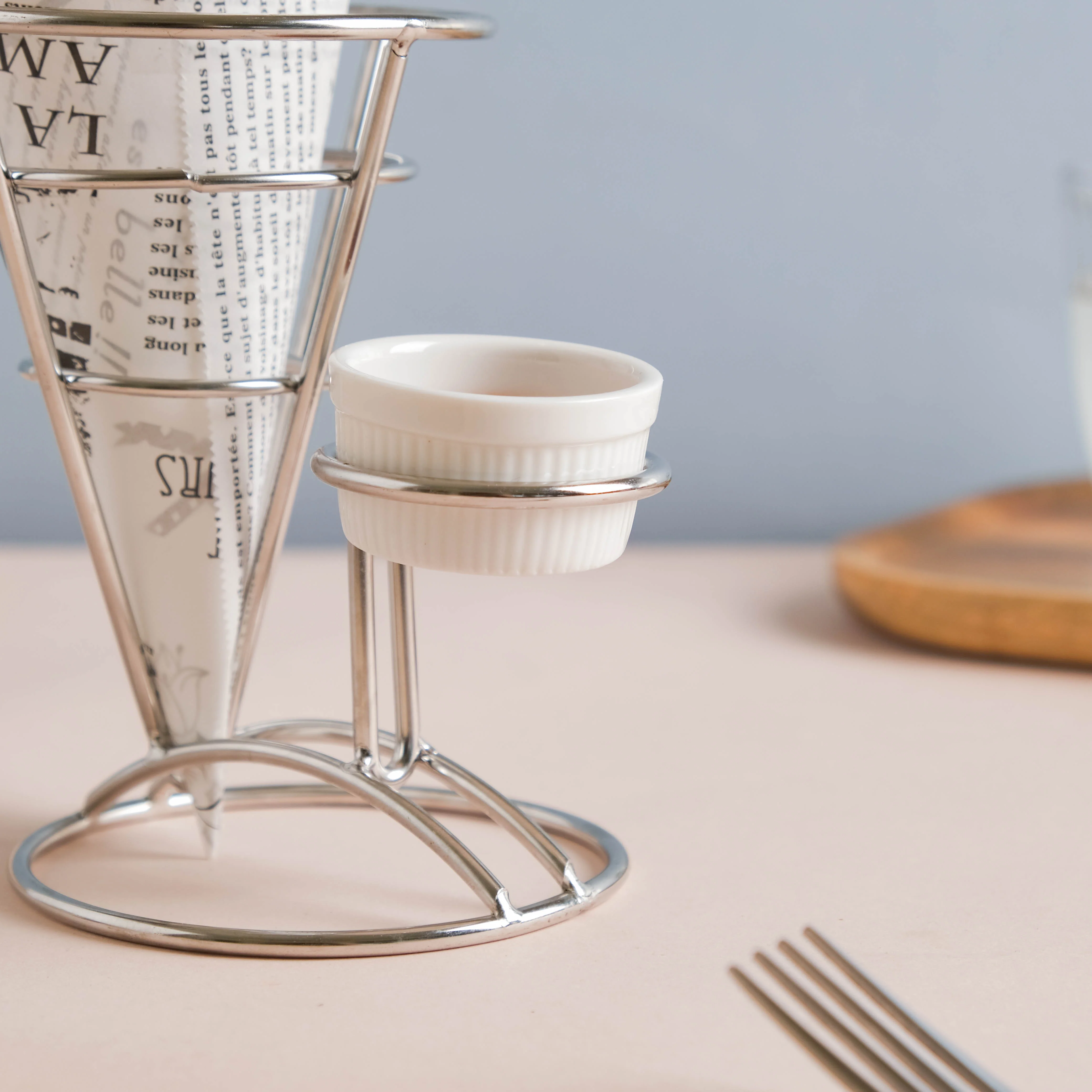 Silver Finger Food Basket With Dip Bowl - Image 5