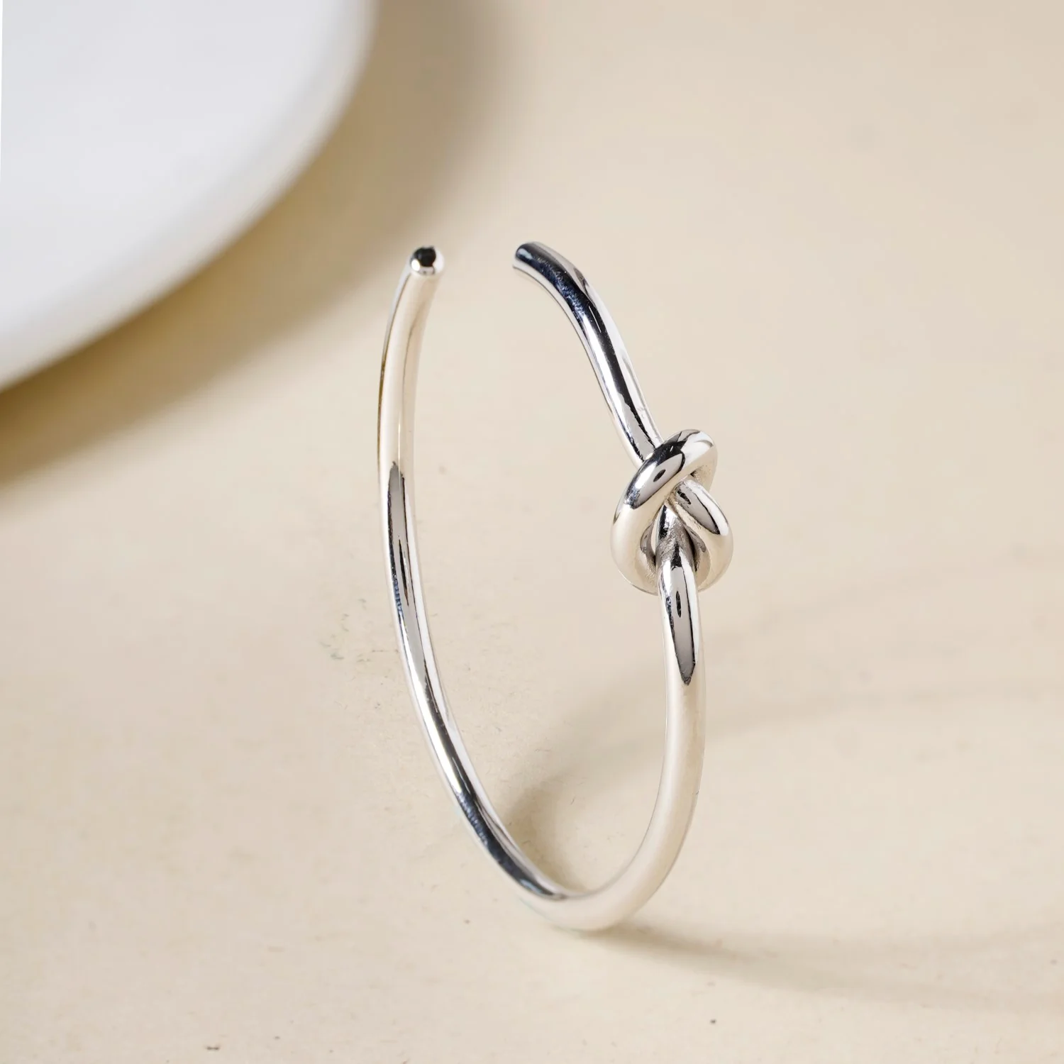 Silver Knot Cuffed Bracelet