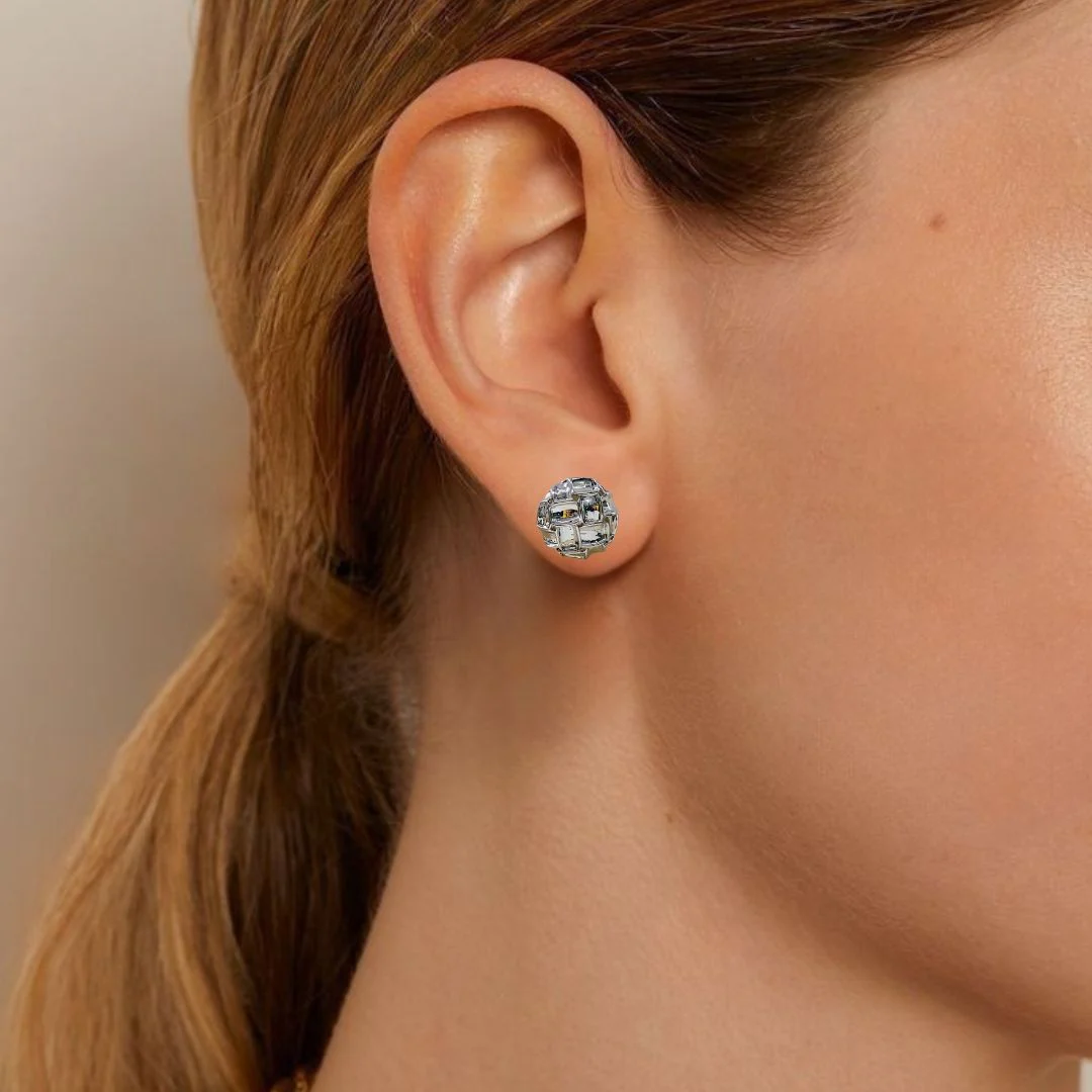 Silver Minimalist Geometric Studs - Image 2