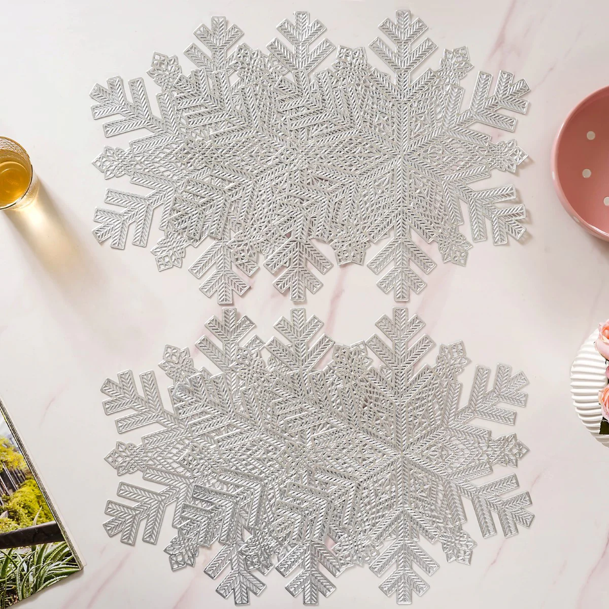 Silver Snowflake Tablemat Set Of 6 - Image 8
