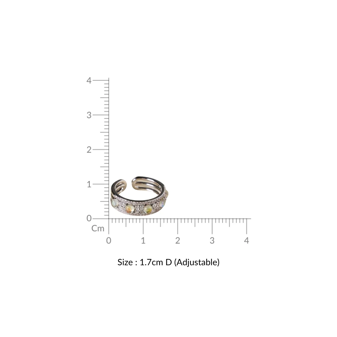 Silver Stone Studded Thumb Ring - Image 3