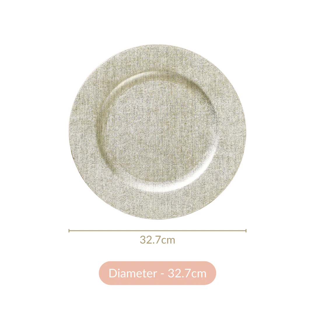 Silver Textured Charger Plate Set Of 6 13 Inch - Image 7