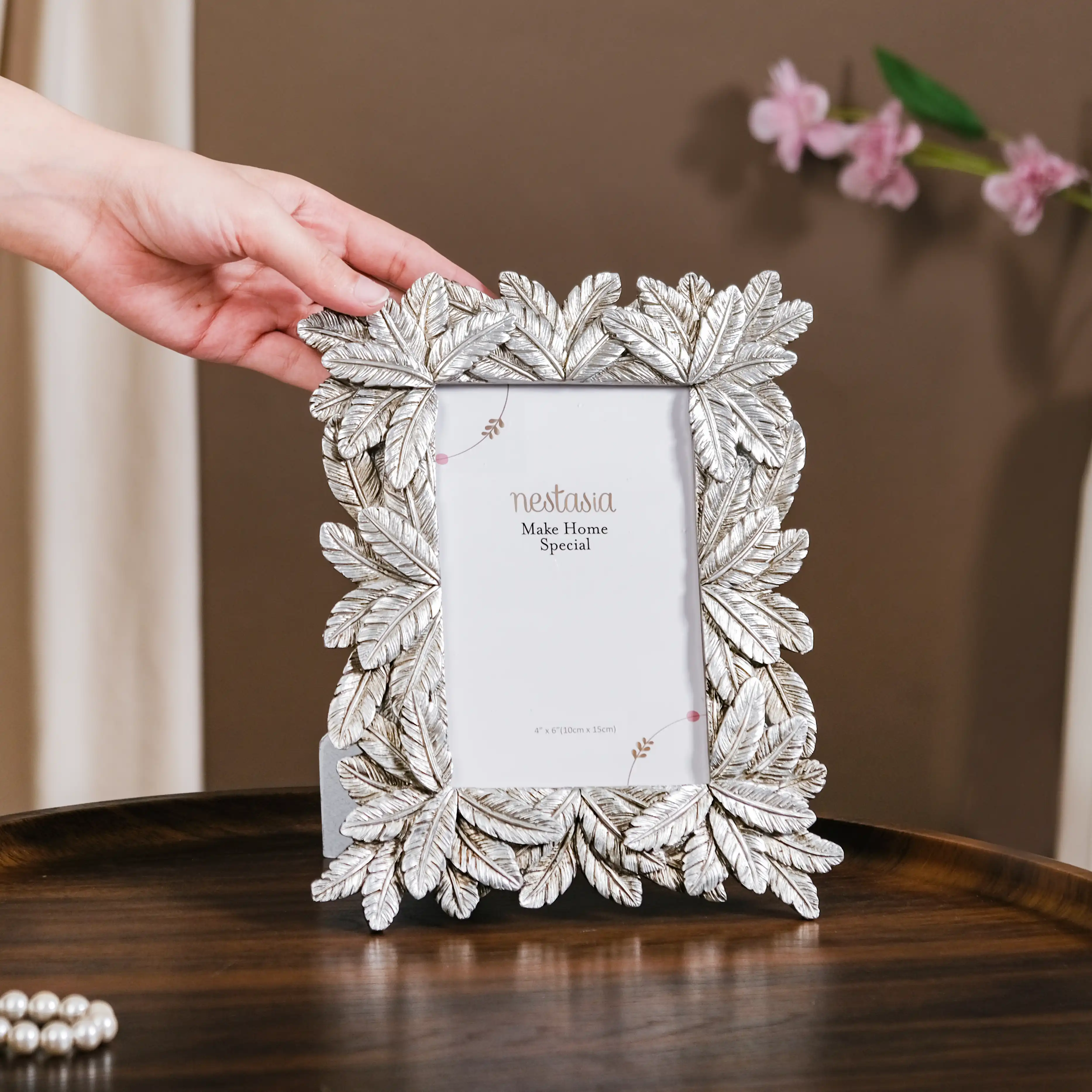 Silver Tropical Palm Photo Frame Small 8.5"x6.5" - Image 2