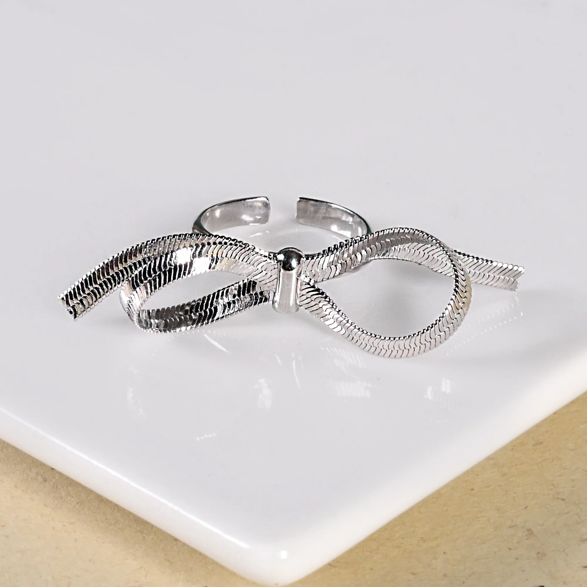 Silver Whimsy Bow Ring - Image 5
