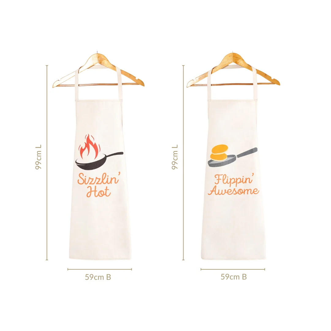 Sizzlin And Flippin Couple Apron Set Of 2 - Image 4
