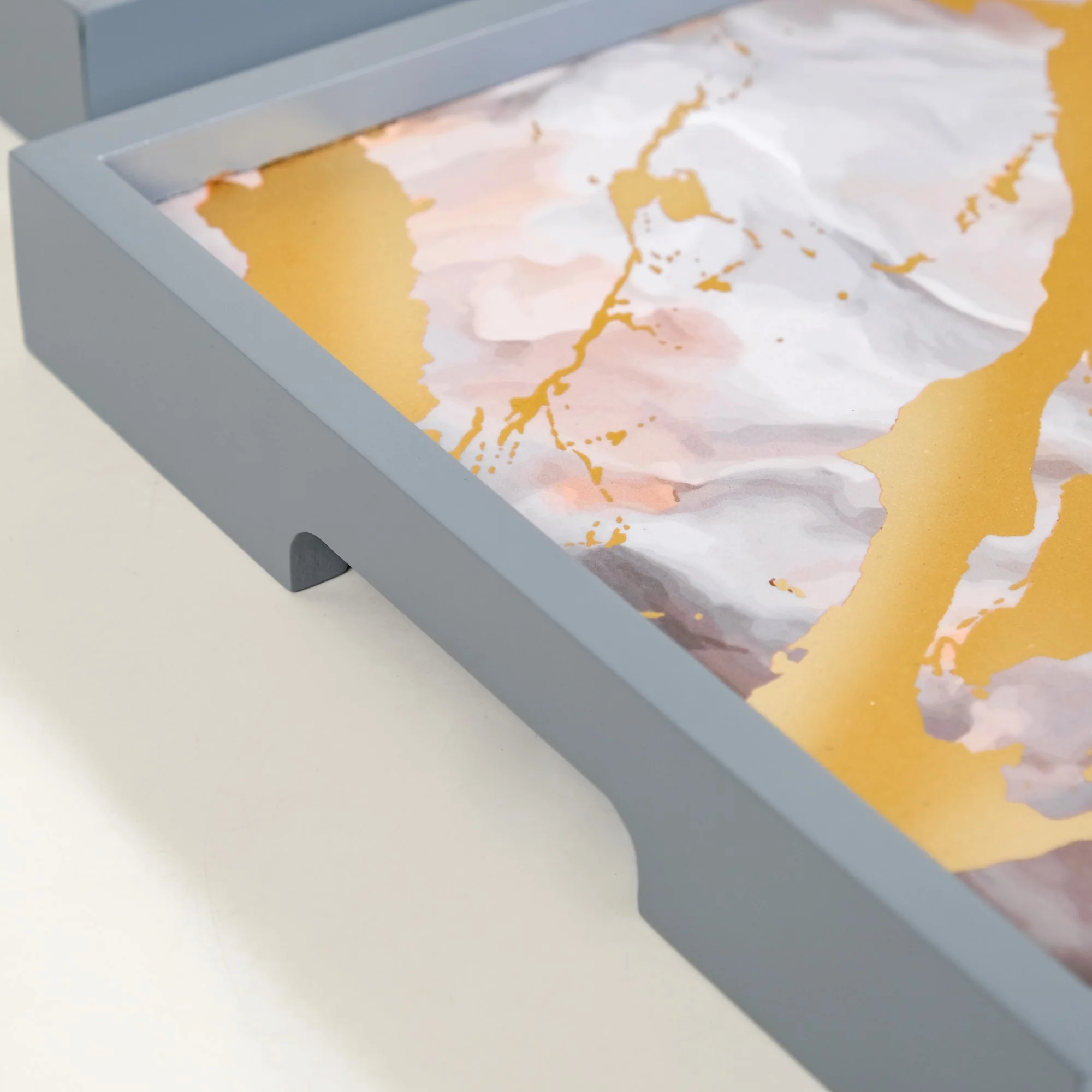 Sky Art Tray Set Of 2 With Matte Gold Foil - Image 9