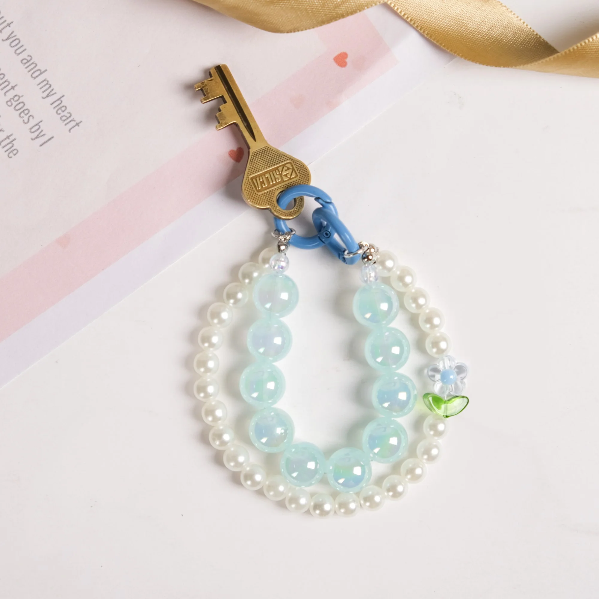 Sky Pearl Harmony Beaded Keychain - Image 3
