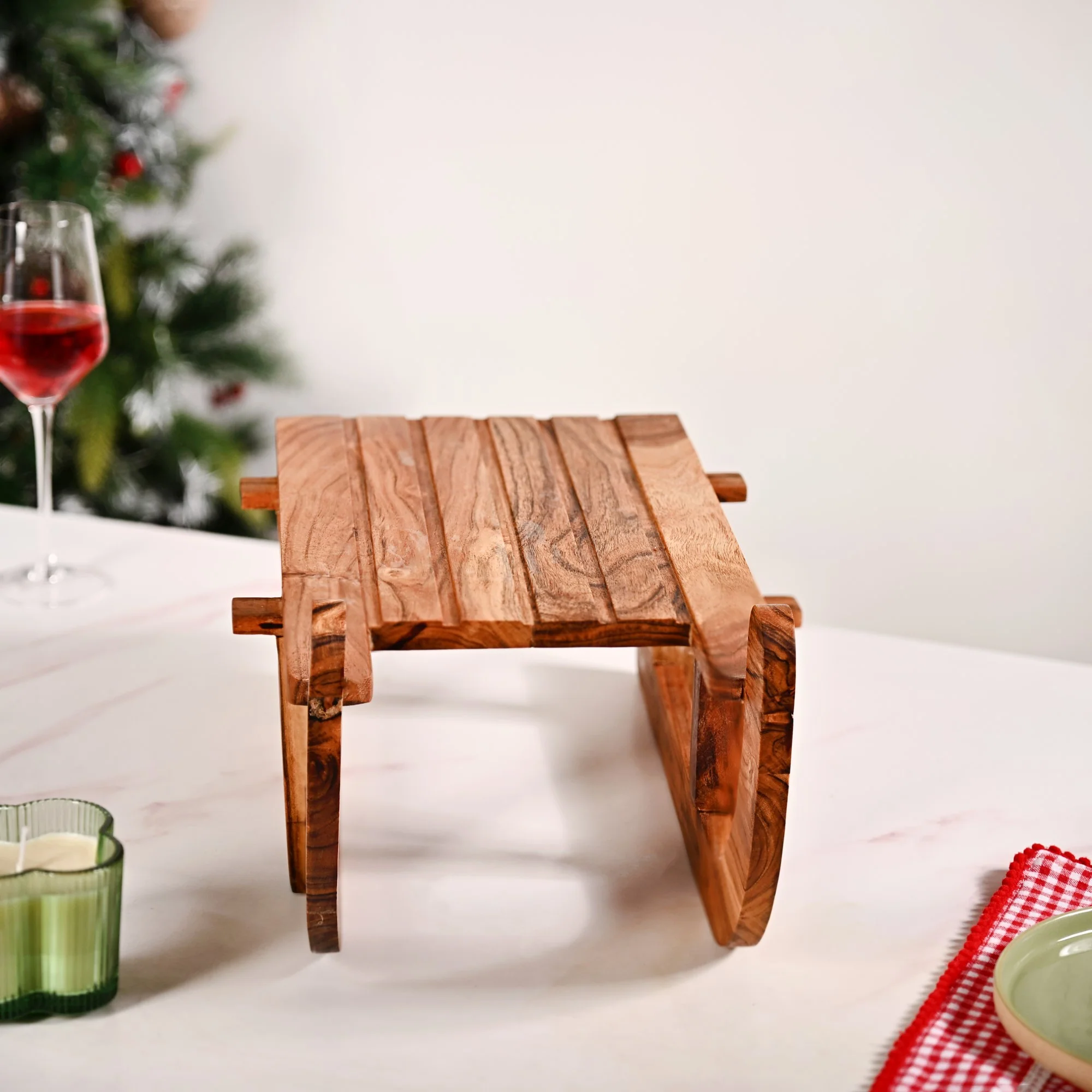 Sledge Acacia Wood Serving Platter Riser - Image 6