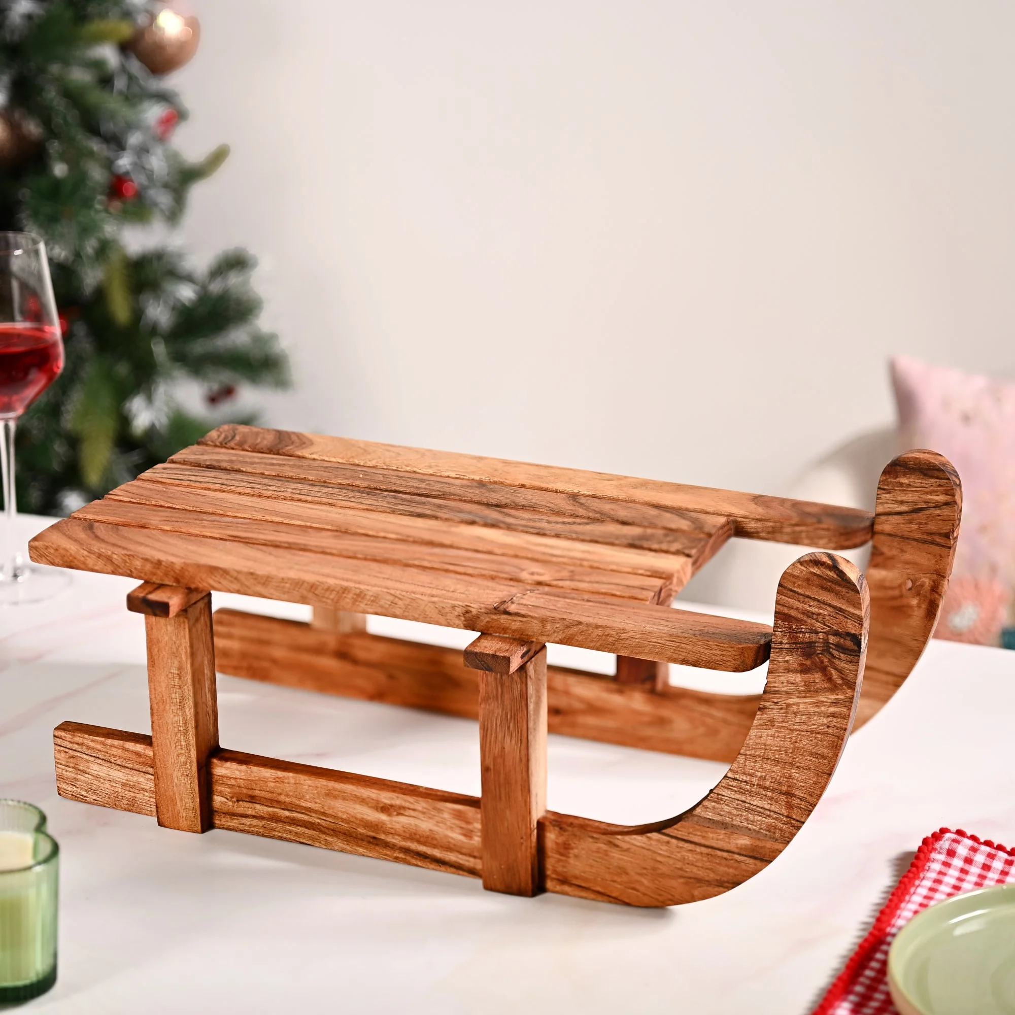 Sledge Acacia Wood Serving Platter Riser - Image 7