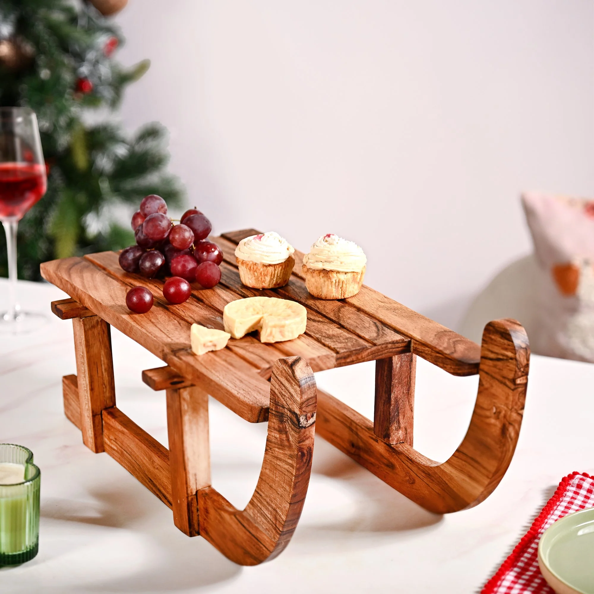 Sledge Acacia Wood Serving Platter Riser - Image 8