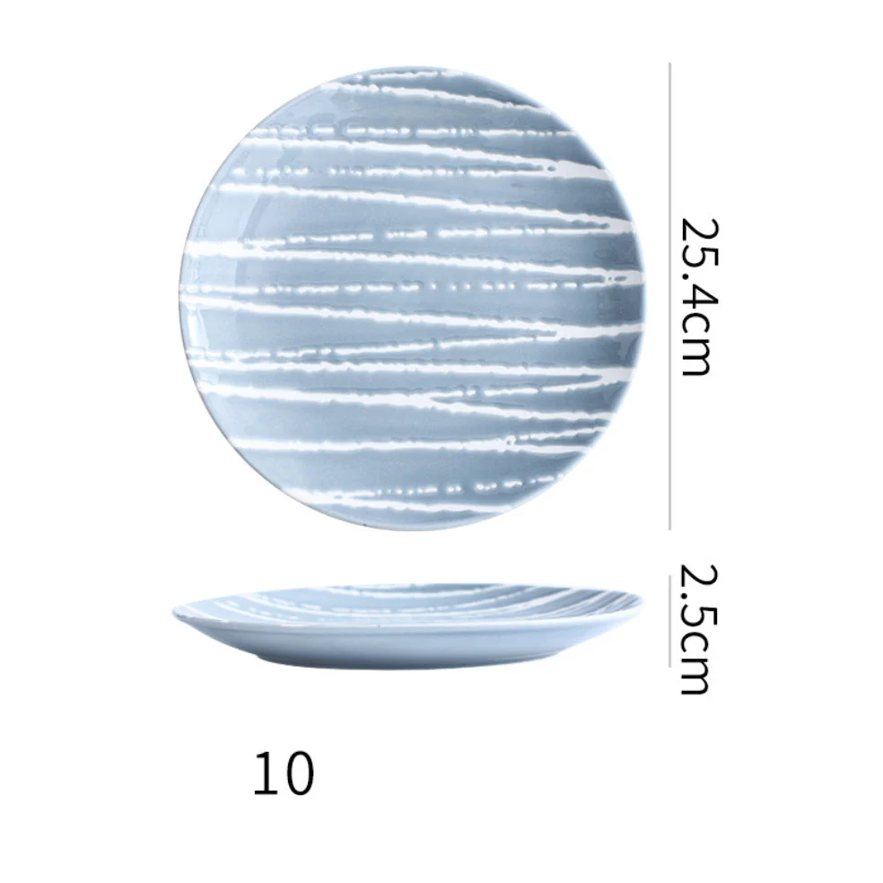 Sleek Abstract Patterned Dinner Plate Blue 9.5 Inch - Image 7