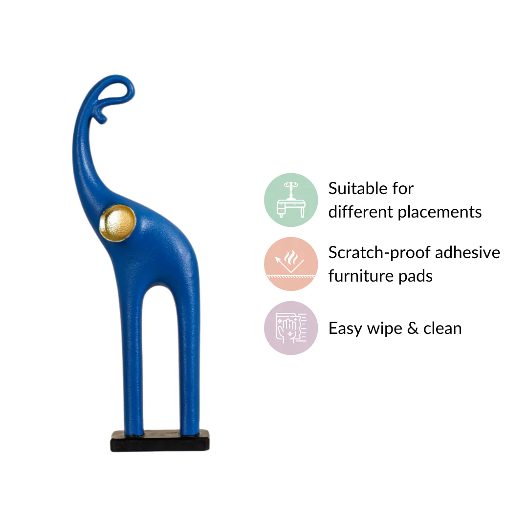 Sleek Elephant Figurine For Decor Blue - Image 5