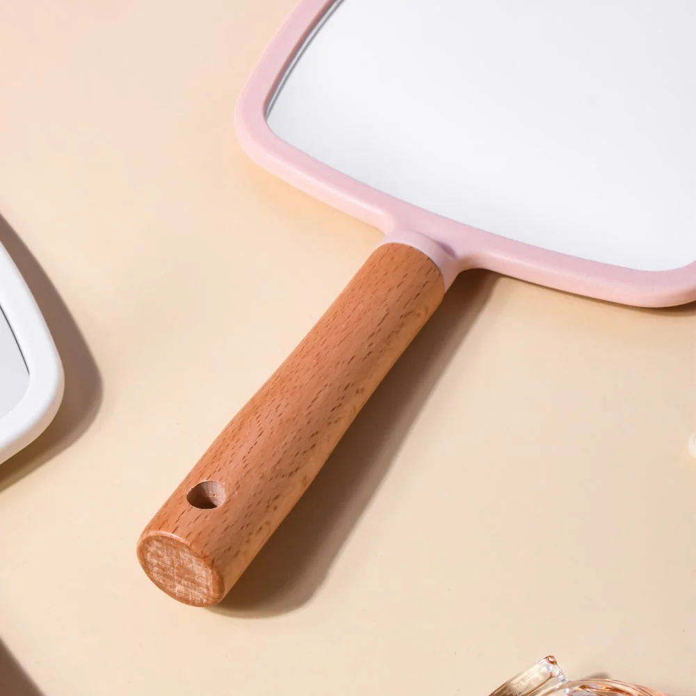 Sleek Square Handheld Mirror Pink - Image 5