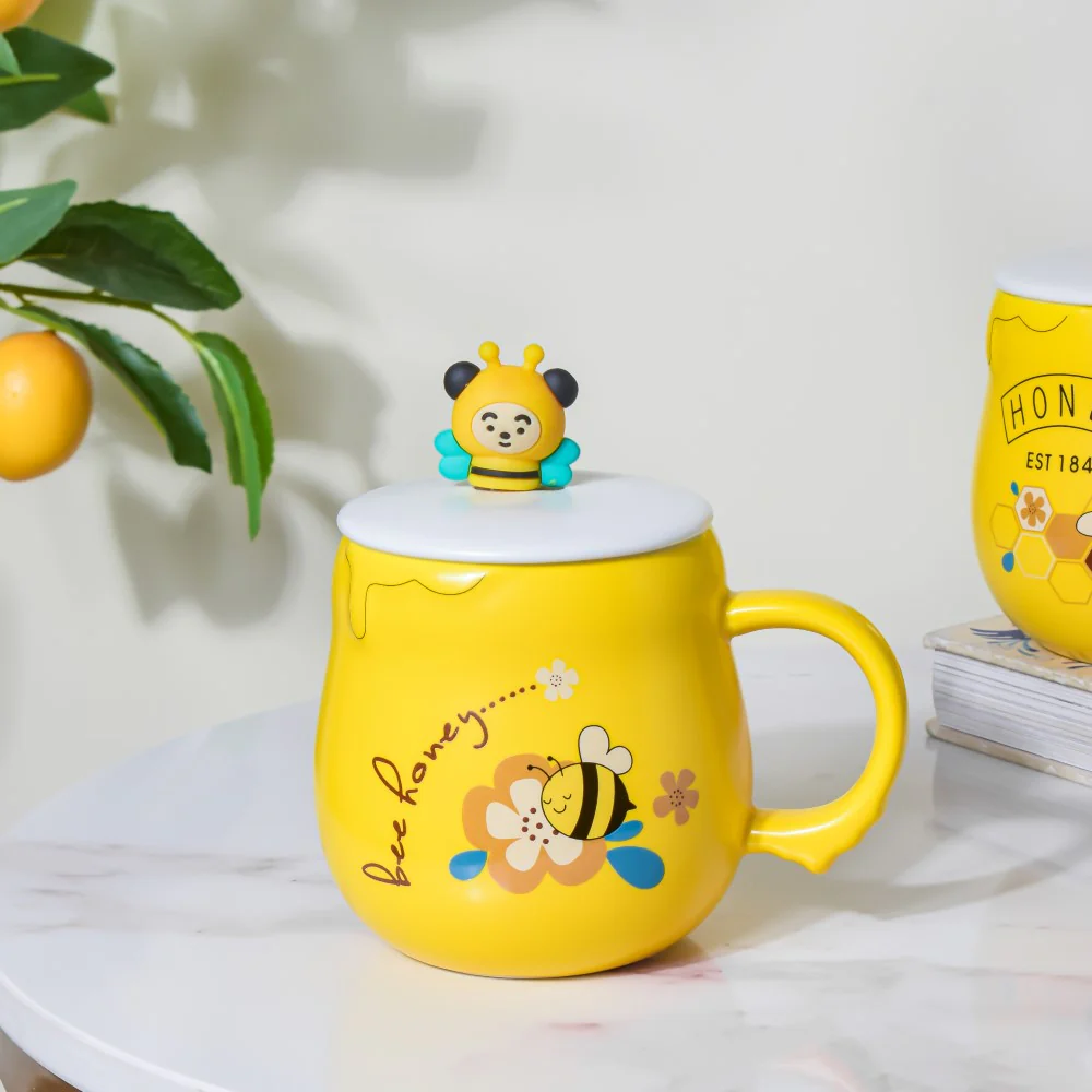 Sleepy Honey Bee Coffee Mug Yellow 350 ml - Image 4