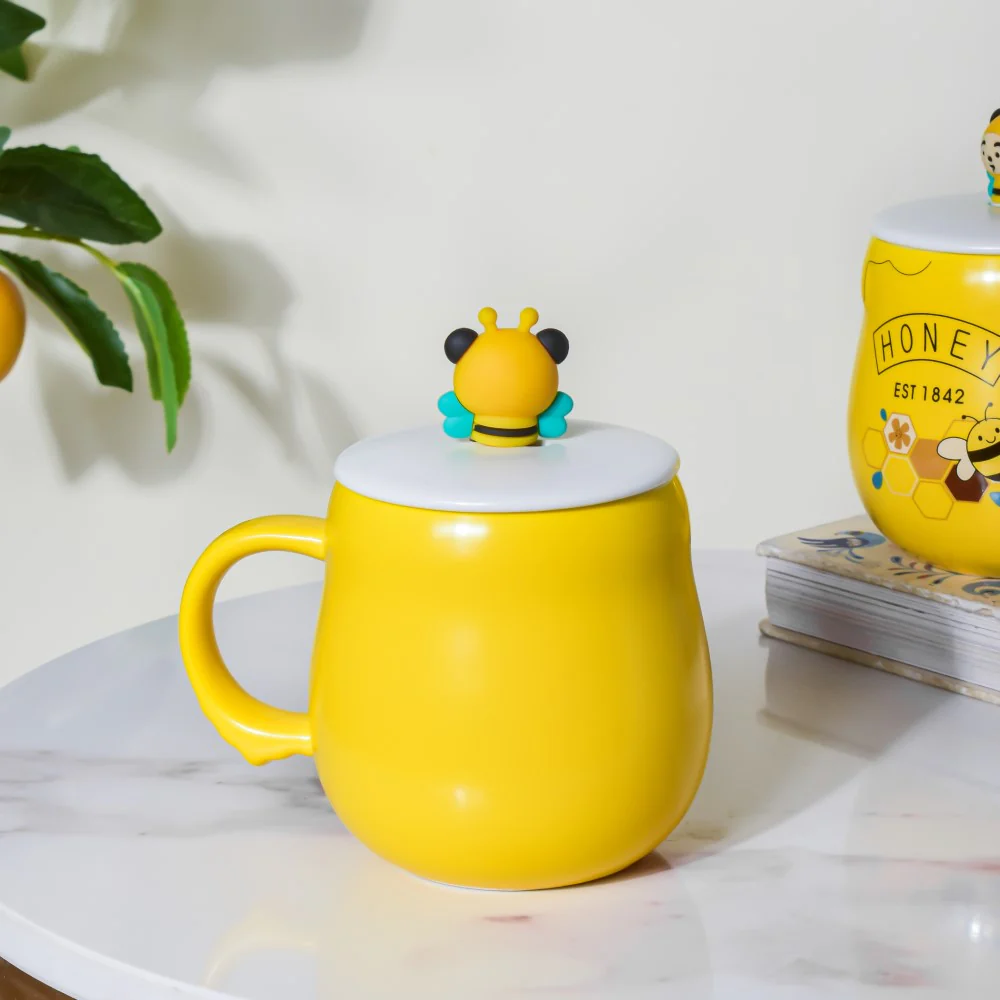 Sleepy Honey Bee Coffee Mug Yellow 350 ml - Image 5