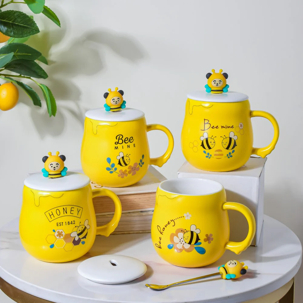 Sleepy Honey Bee Coffee Mug Yellow 350 ml - Image 8