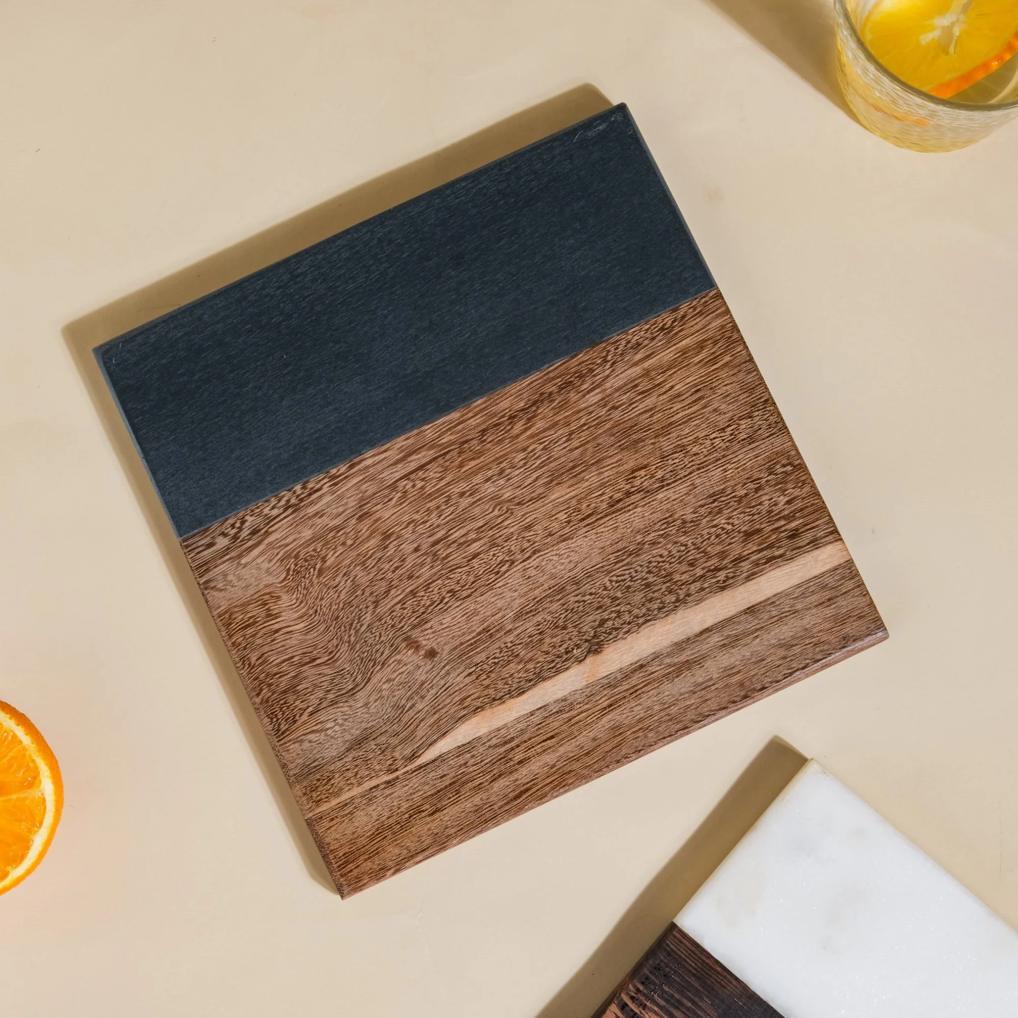 Small Marble And Wood Cheese Board - Image 5