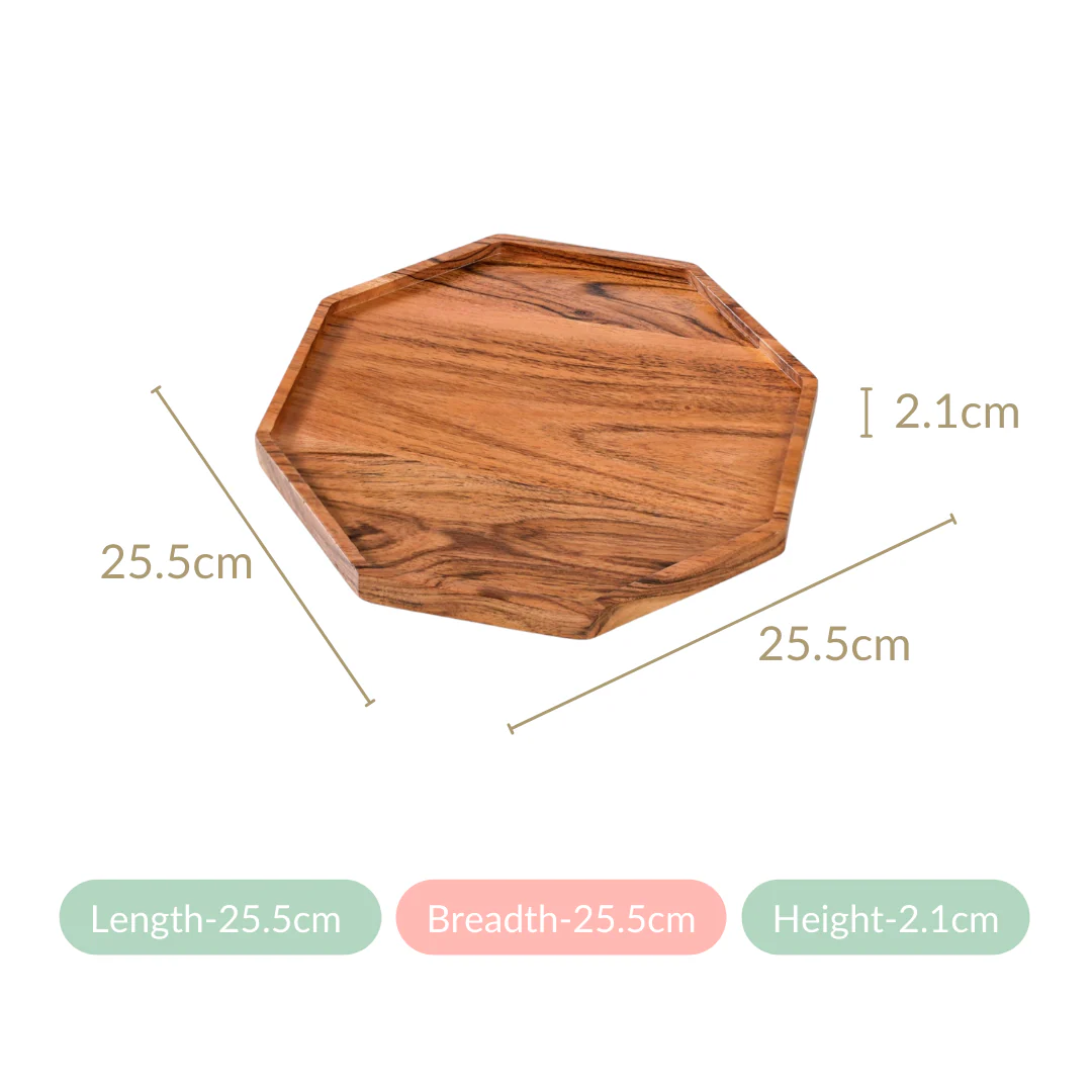 Small Octagon Wooden Serving Platter - Image 7