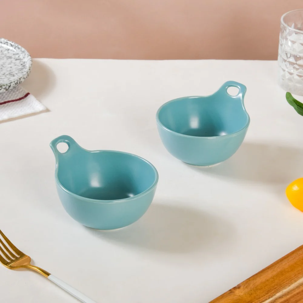Snack Bowl With Handle Blue Set Of 2 230ml - Image 4