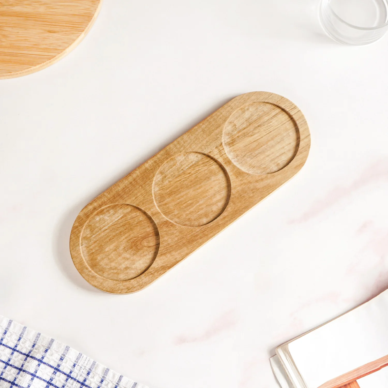 Snack Bowls Set Of 3 With Acacia Wood Tray - Image 9