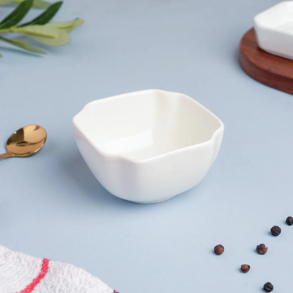 Snack Time Ceramic Bowl For Dips White 130 ml Set Of 2 - Image 2