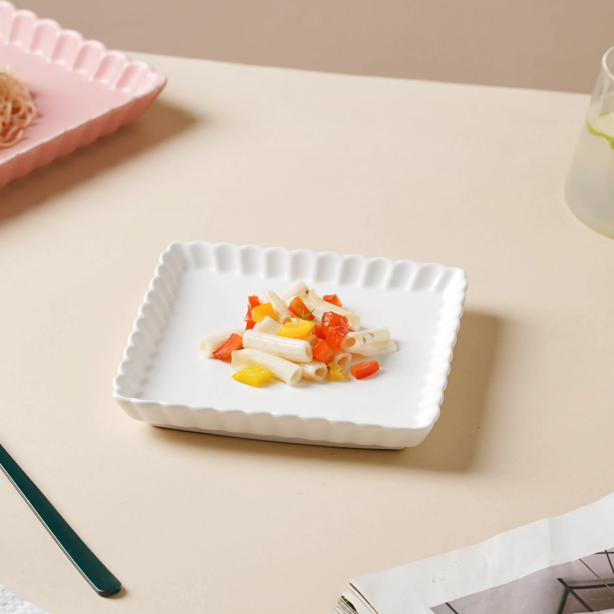 Snow White Square Snack Dish 6 Inch - Image 4