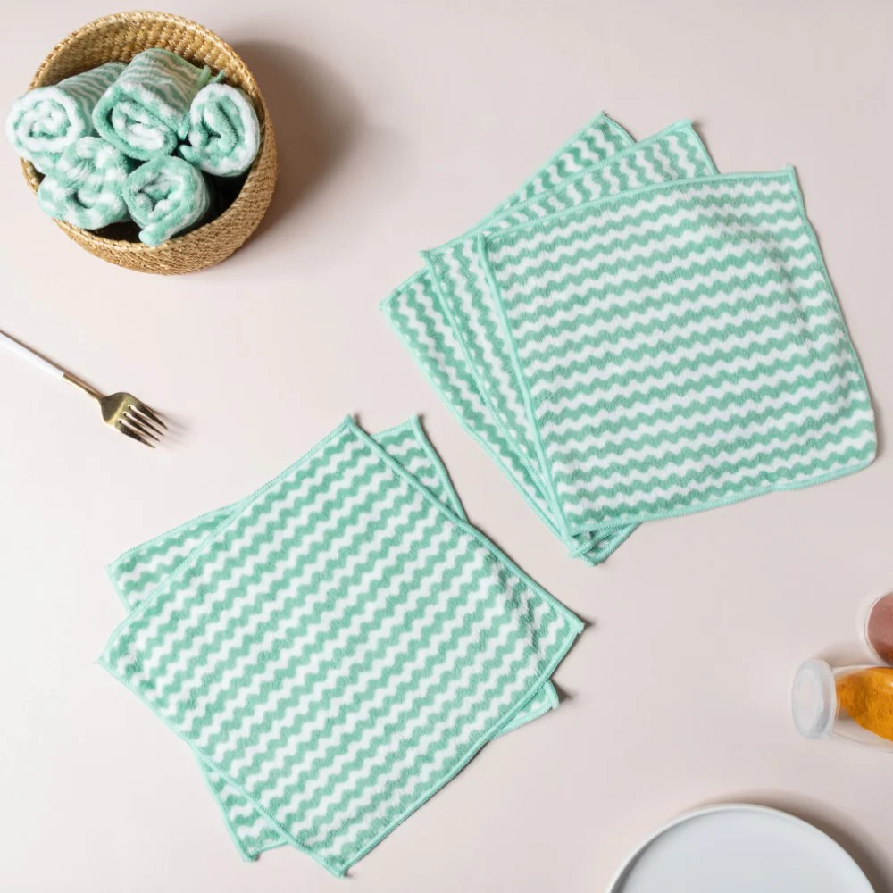 Soft Duster Cloth Green Set of 10
