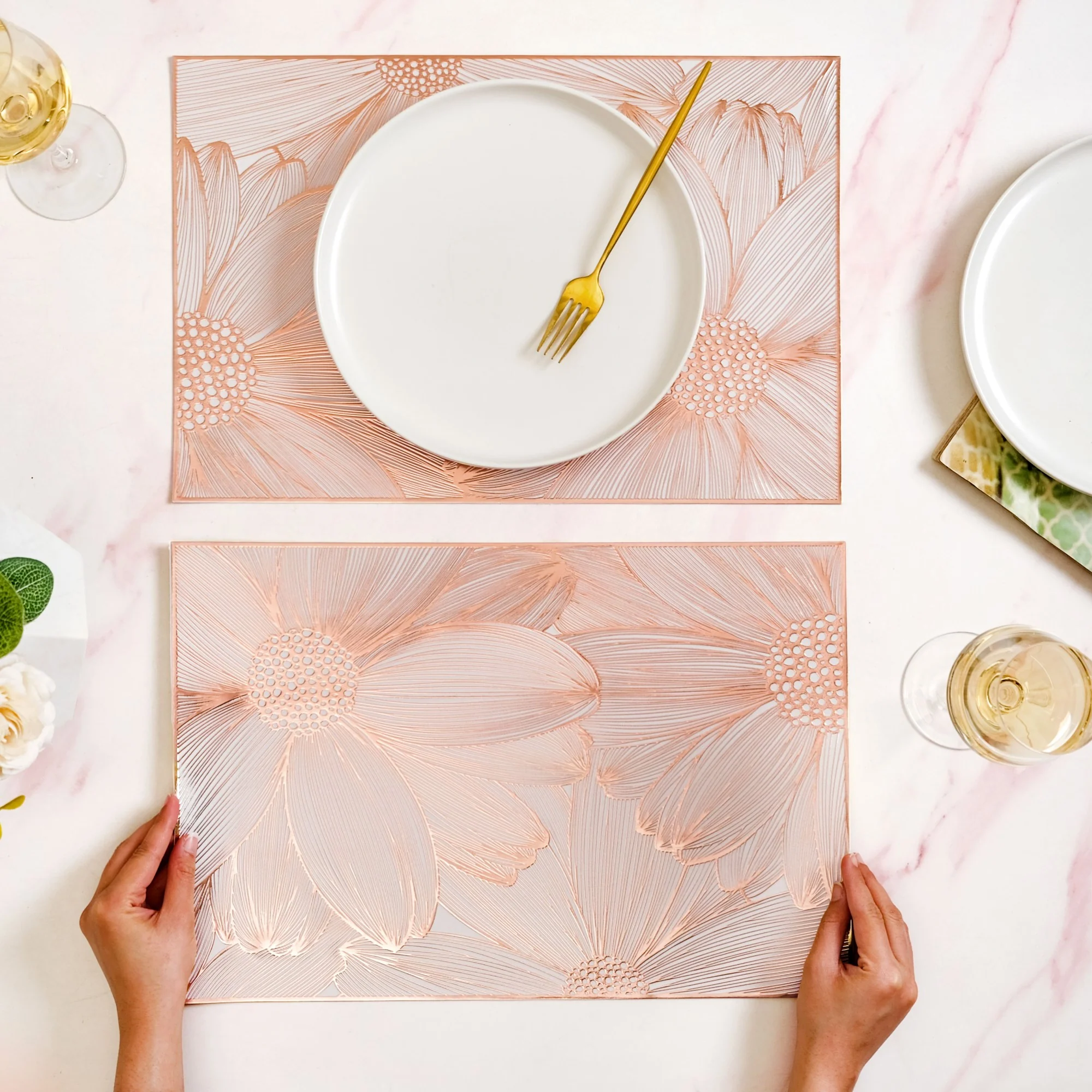 Soft Girl Rose Gold Table Mat Set Of 6 - Image 2