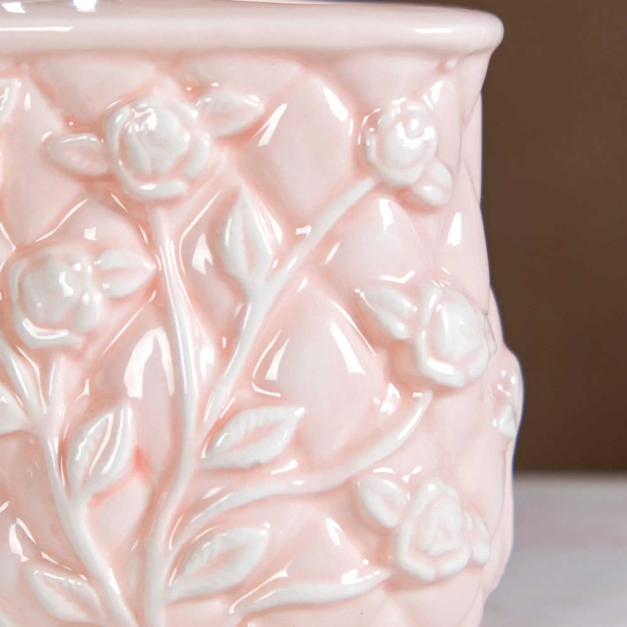 Soft Girl Vintage Floral Ceramic Dispenser With Holder Pink - Image 7