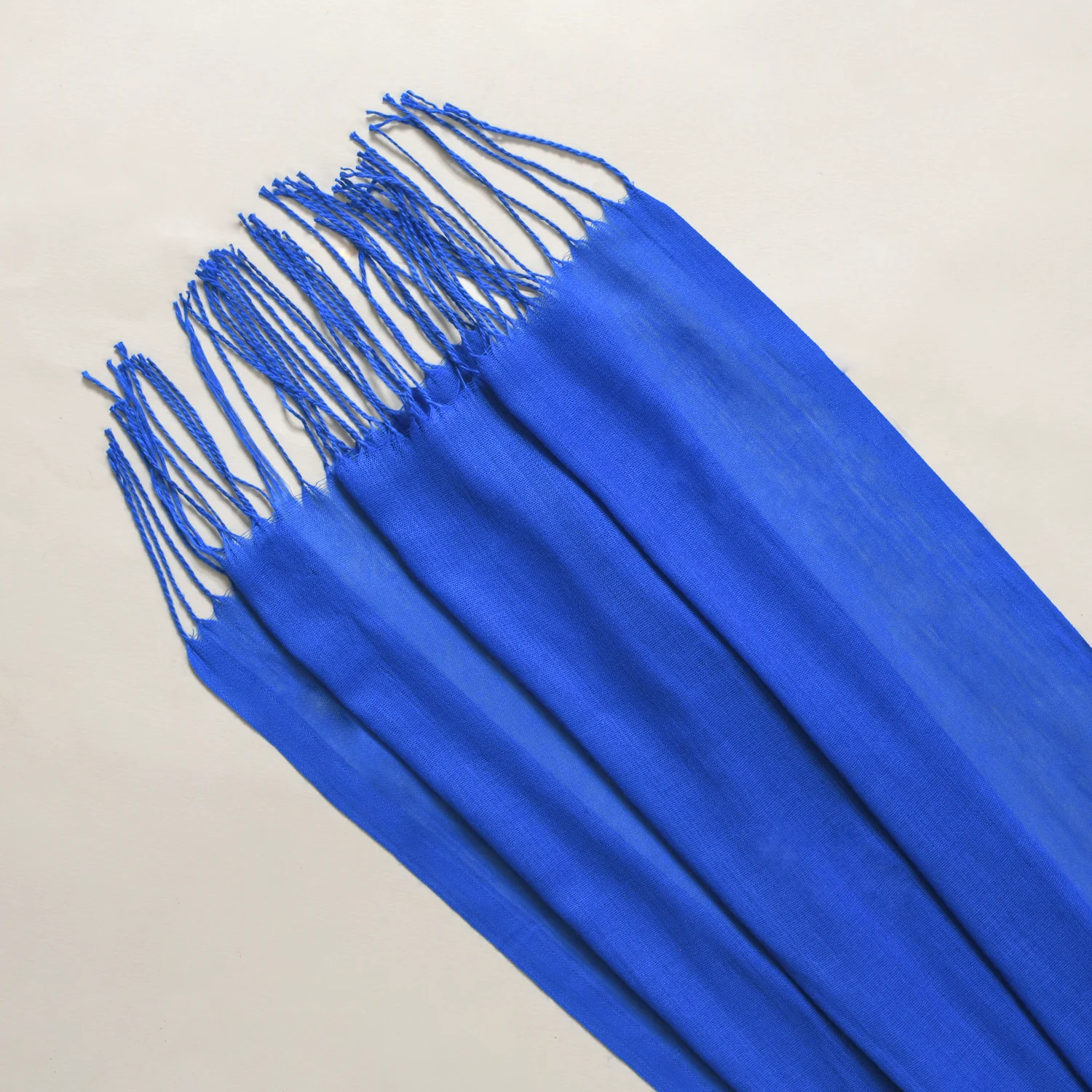 Soft Woollen Scarf With Fringes Blue - Image 7