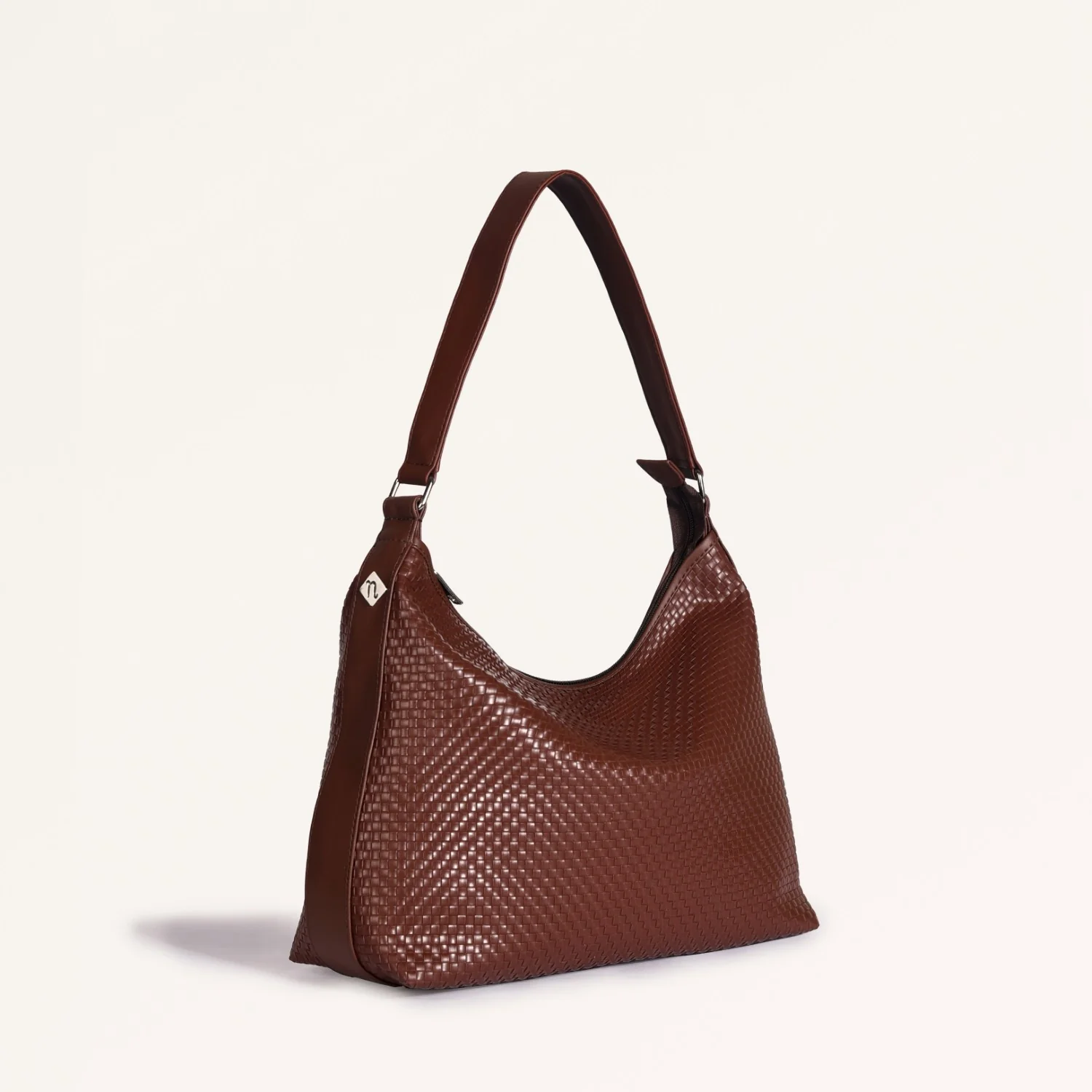 Soi Basket Weave Hobo Bag Brown - Image 2