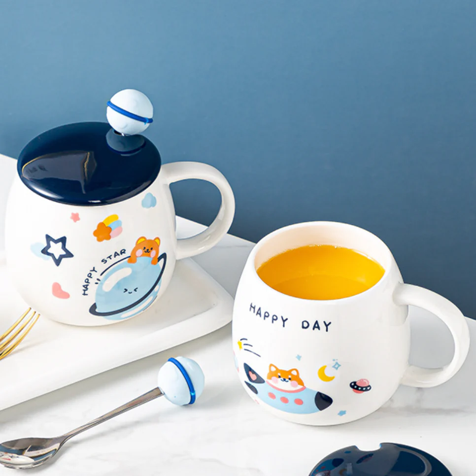 Space Animal Cup With Lid and Spoon - Image 10