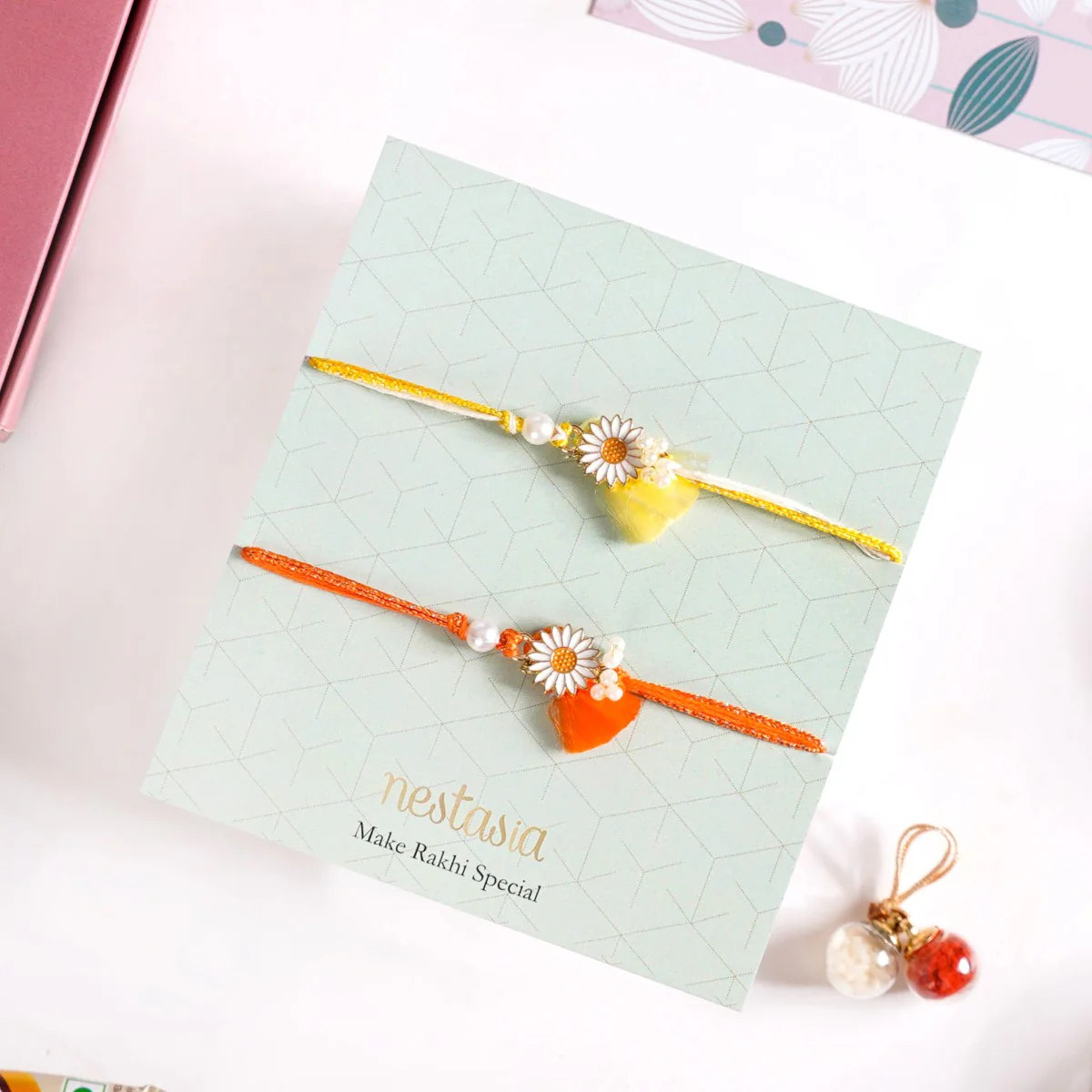 Special Festive Rakhi Gift Hamper Set Of 4 With Box And Card